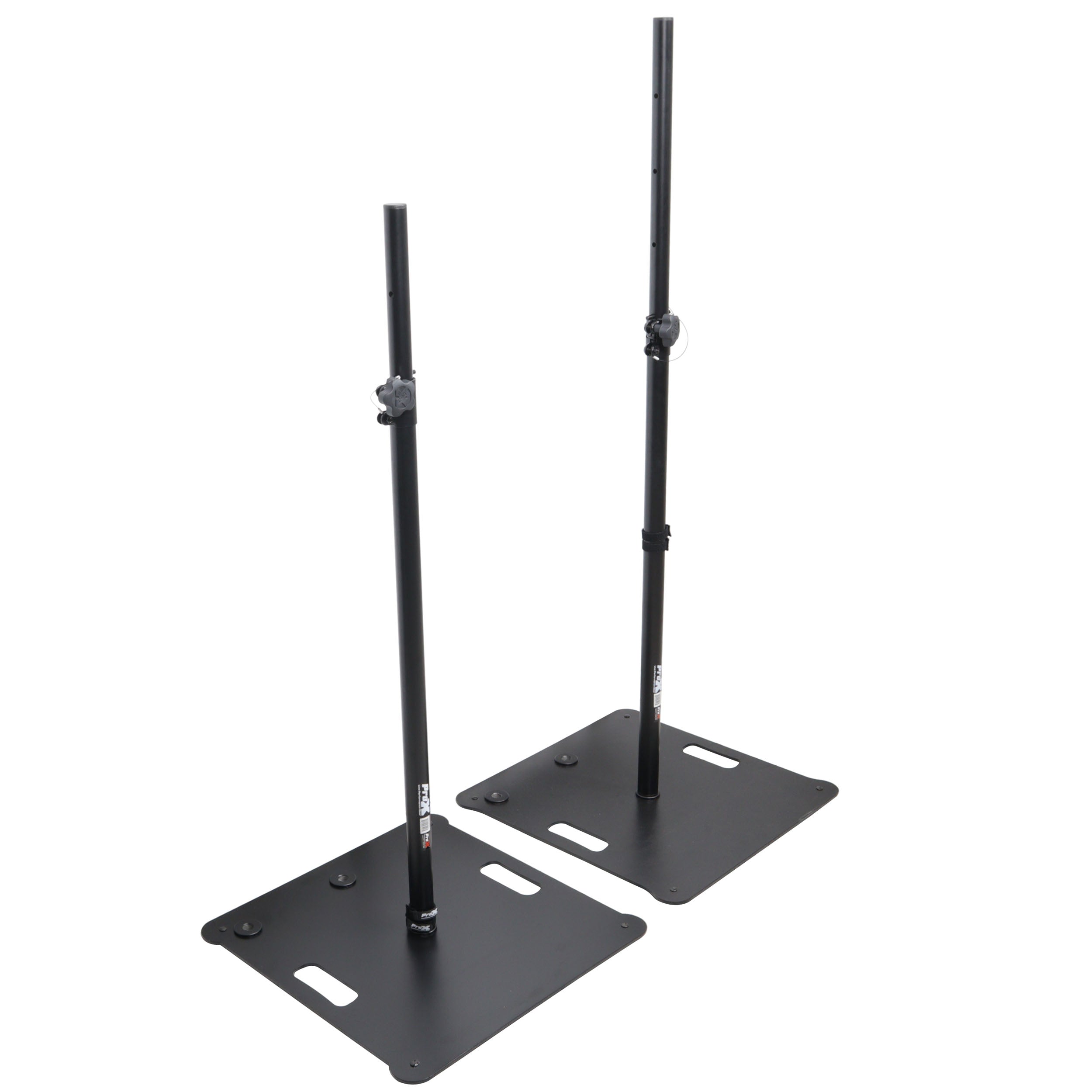 POLARIS Portable Speaker and Lighting Pair Stand Kit  with Base Plate, Adjustable Pole, and Carry Bags -  Black Finish