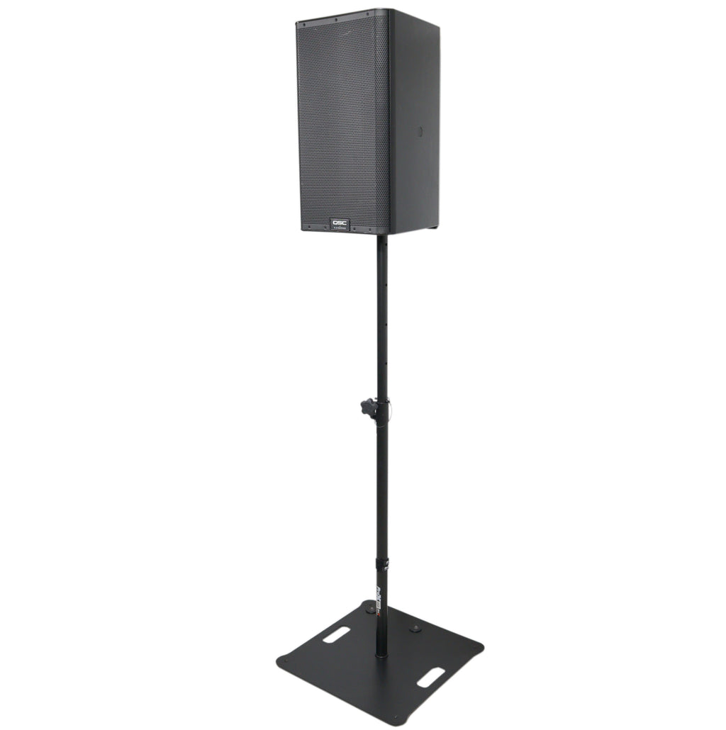 POLARIS Portable Speaker and Lighting Pair Stand Kit  with Base Plate, Adjustable Pole, and Carry Bags -  Black Finish