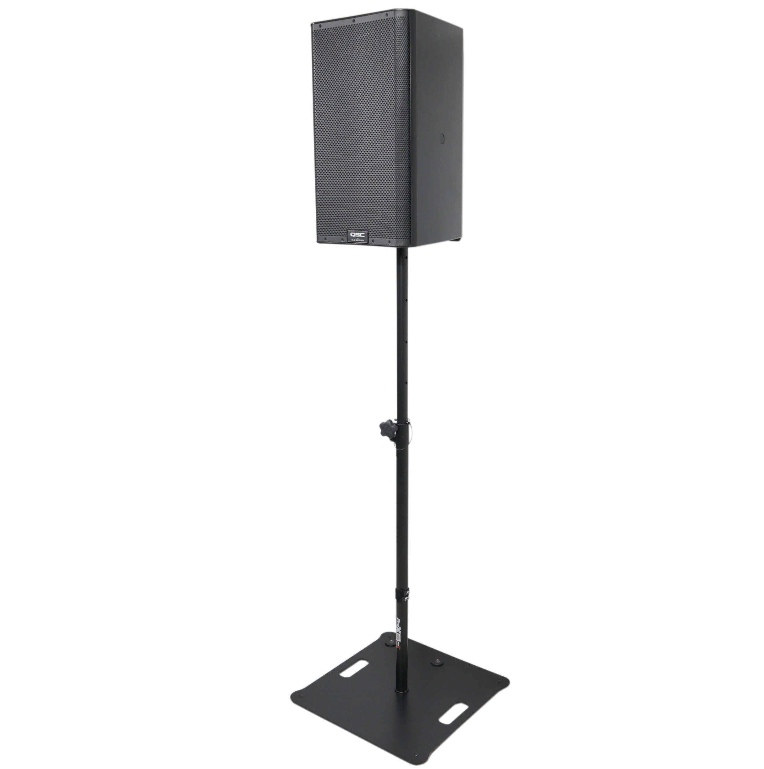 POLARIS Portable Speaker and Lighting Pair Stand Kit  with Base Plate, Adjustable Pole, and Carry Bags -  Black Finish