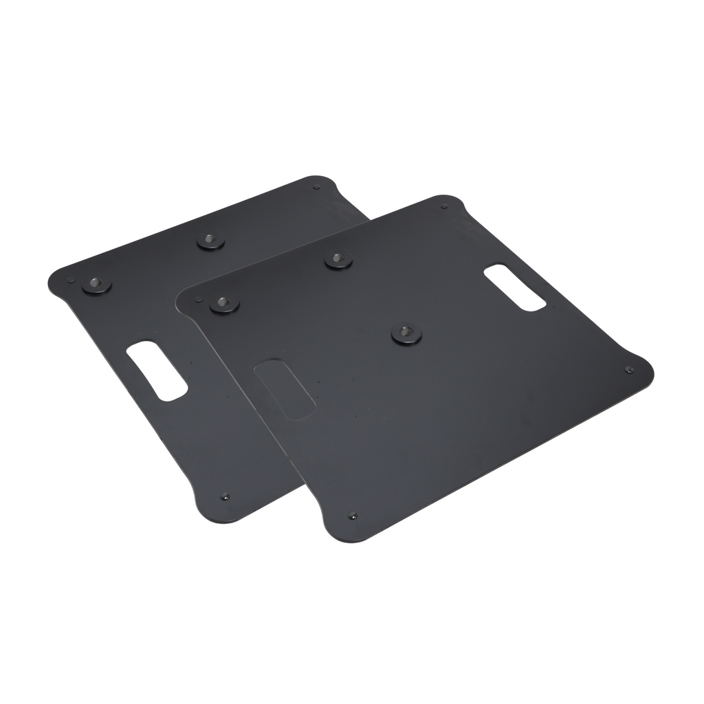 Pair of Polaris Base Plates  – 2 Heavy-Duty Speaker Pole Base Plates in Black