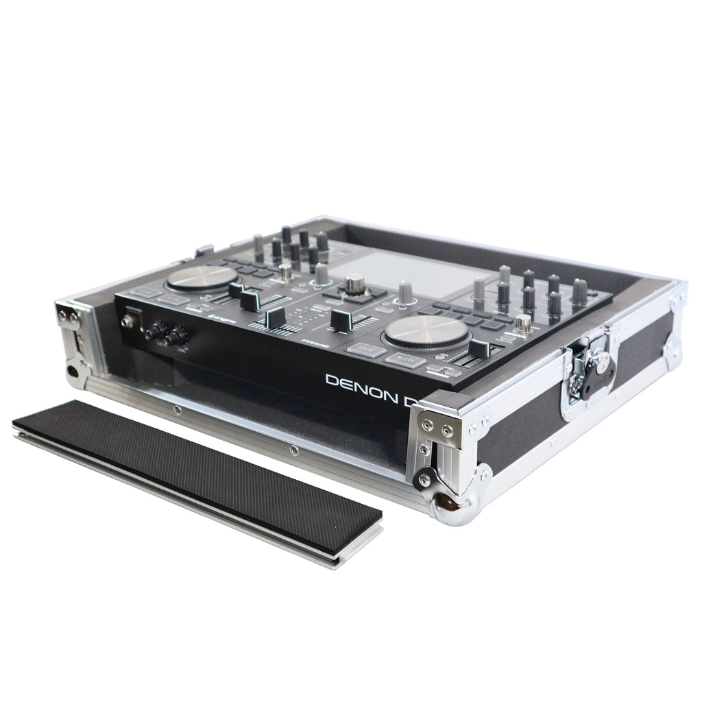 ATA Style Flight Travel Case for Denon DJ Prime Go Digital Controller - Silver On Black