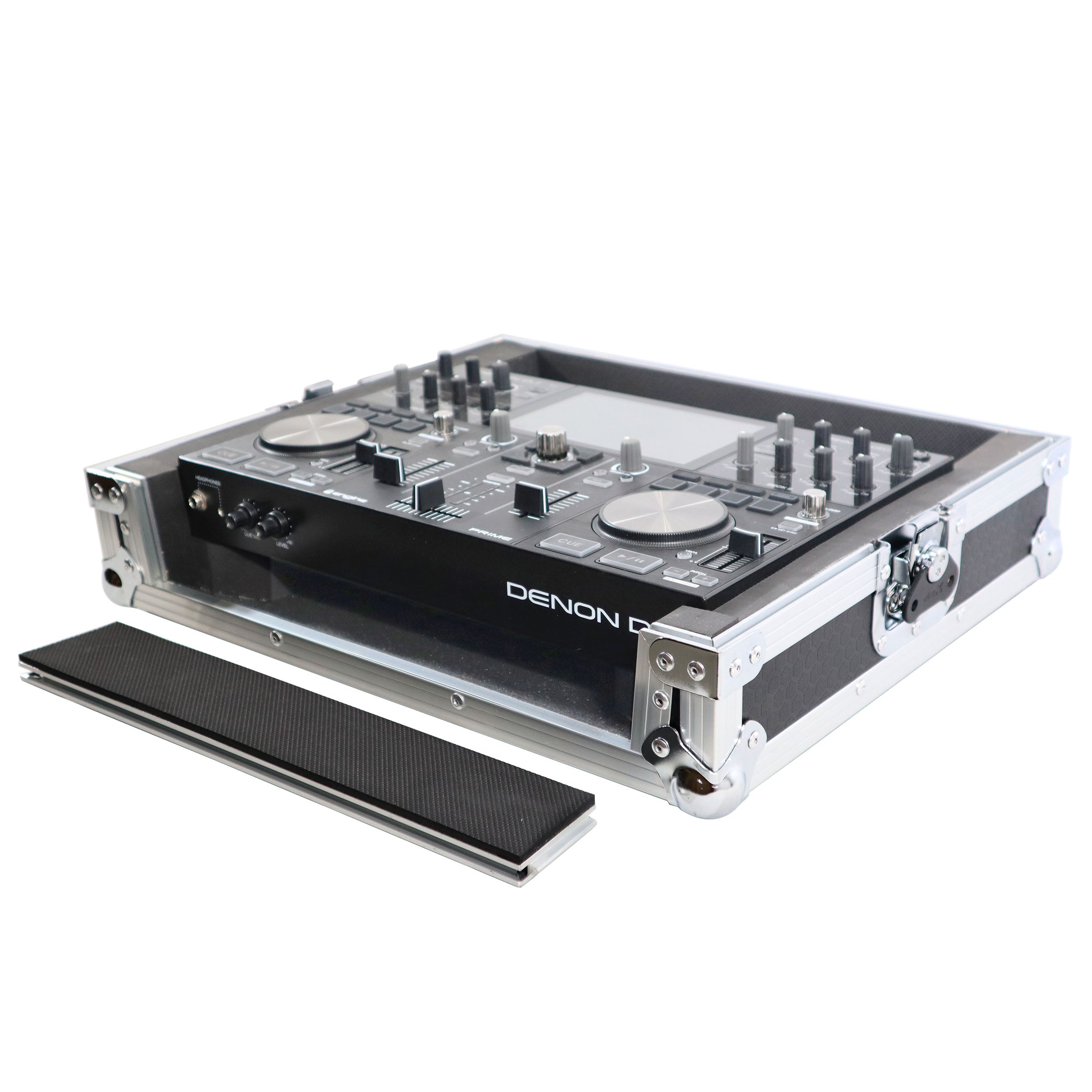 ATA Style Flight Travel Case for Denon DJ Prime Go Digital Controller - Silver On Black