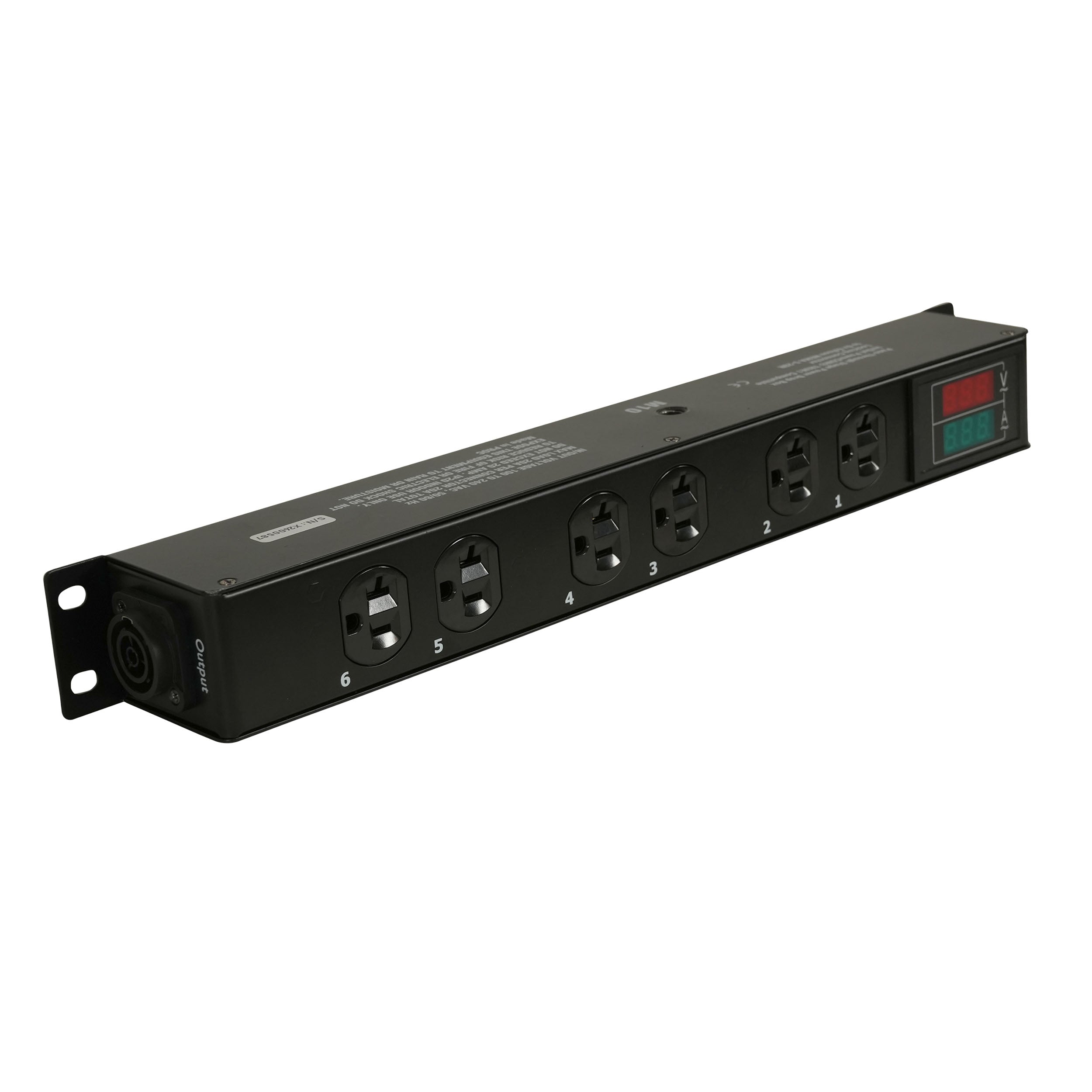 TARA 6-Outlet Edison NEMA 5-20R Power Distribution Box with True1 IN/OUT, LED Voltage and Current Display 20A Power Center