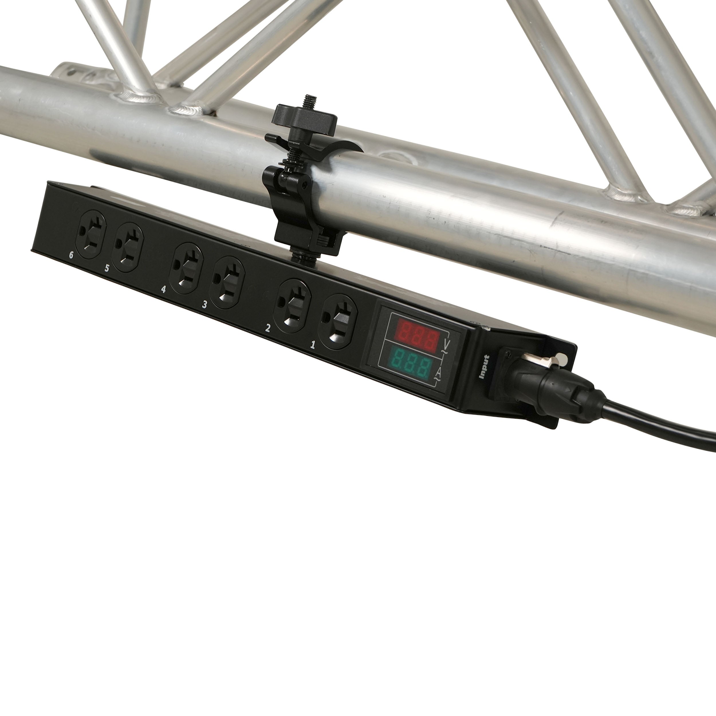 TARA 6-Outlet Edison NEMA 5-20R Power Distribution Box with True1 IN/OUT, LED Voltage and Current Display 20A Power Center