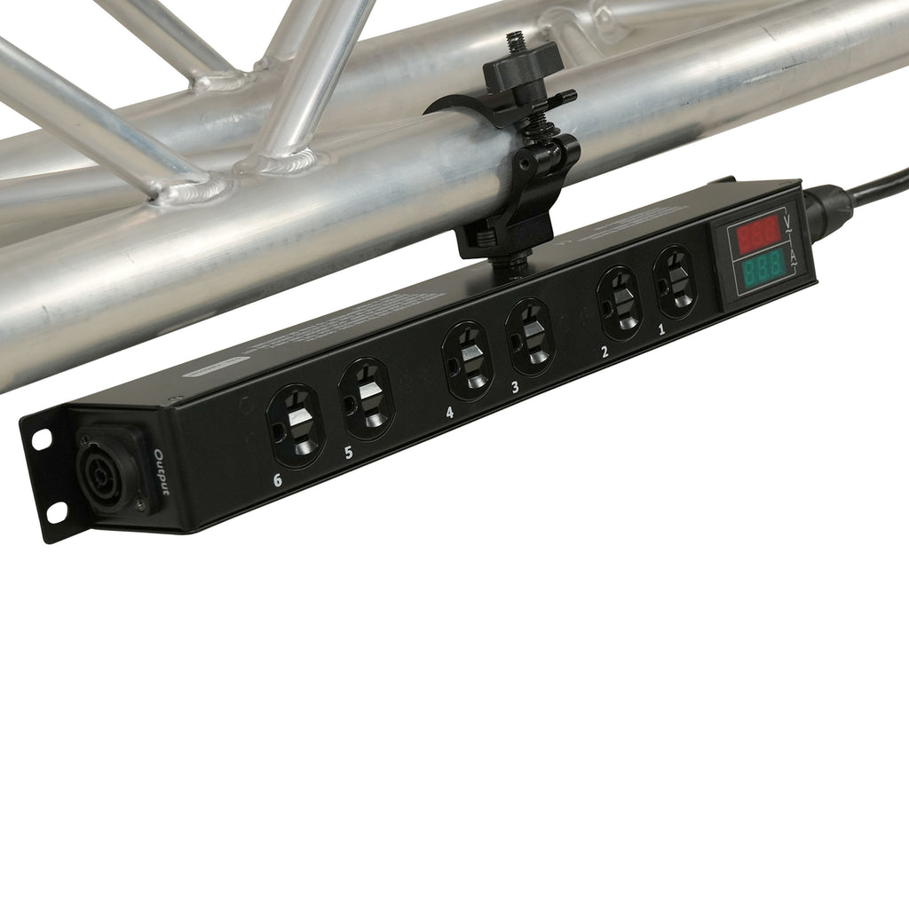 TARA 6-Outlet Edison NEMA 5-20R Power Distribution Box with True1 IN/OUT, LED Voltage and Current Display 20A Power Center
