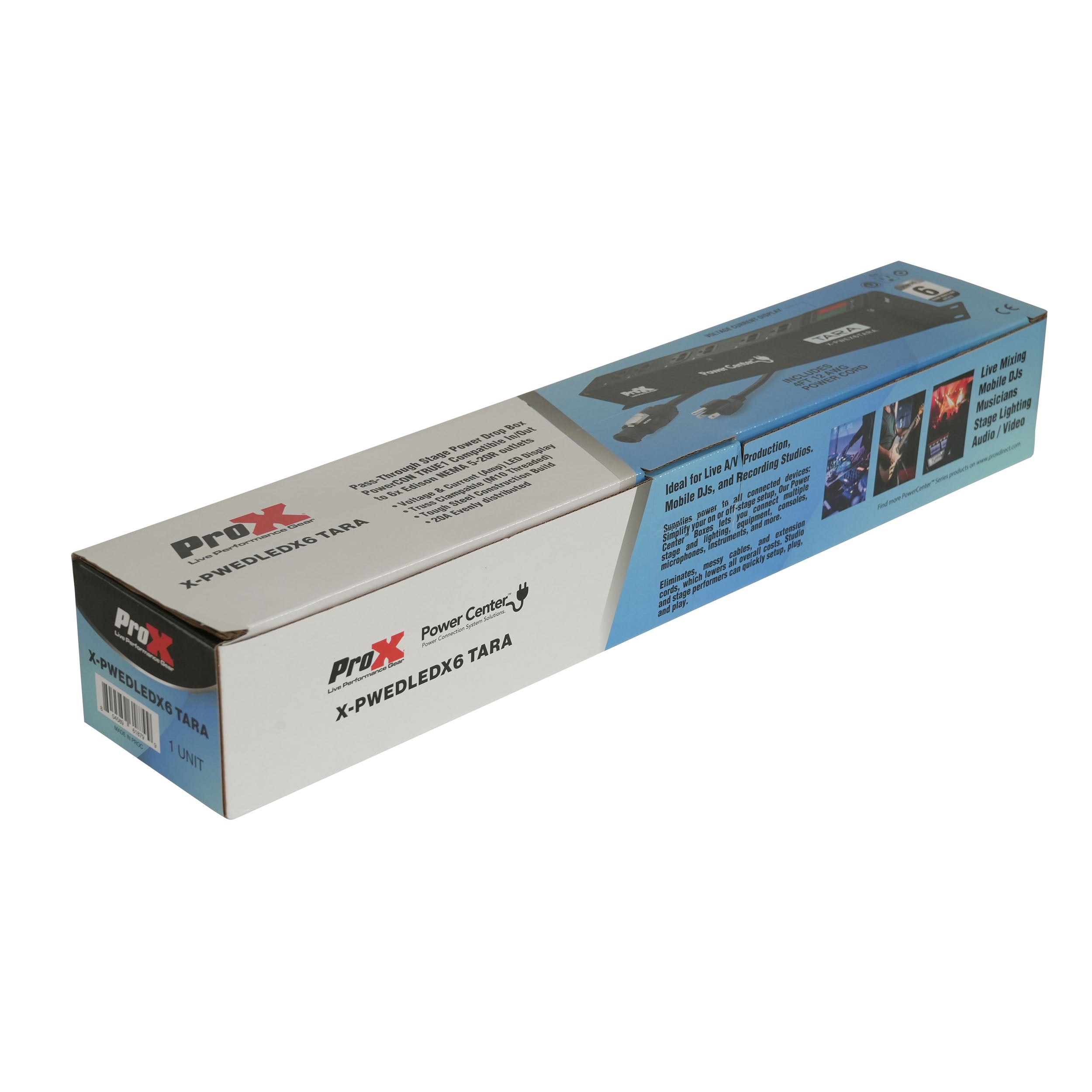 TARA 6-Outlet Edison NEMA 5-20R Power Distribution Box with True1 IN/OUT, LED Voltage and Current Display 20A Power Center