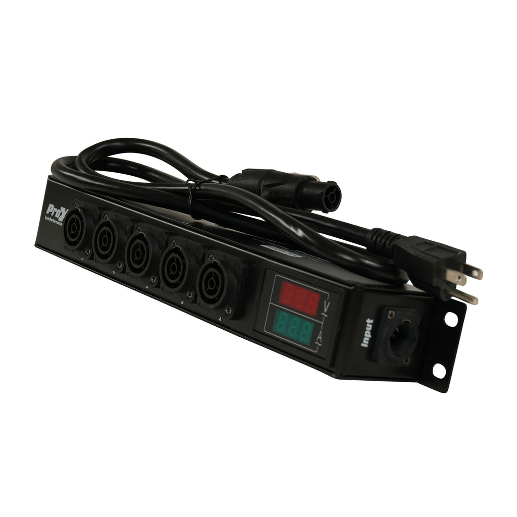 DANA PowerCenter 6X AC Outlet Box True1 Splitter 20A Rean Connector w/ V&A Meter