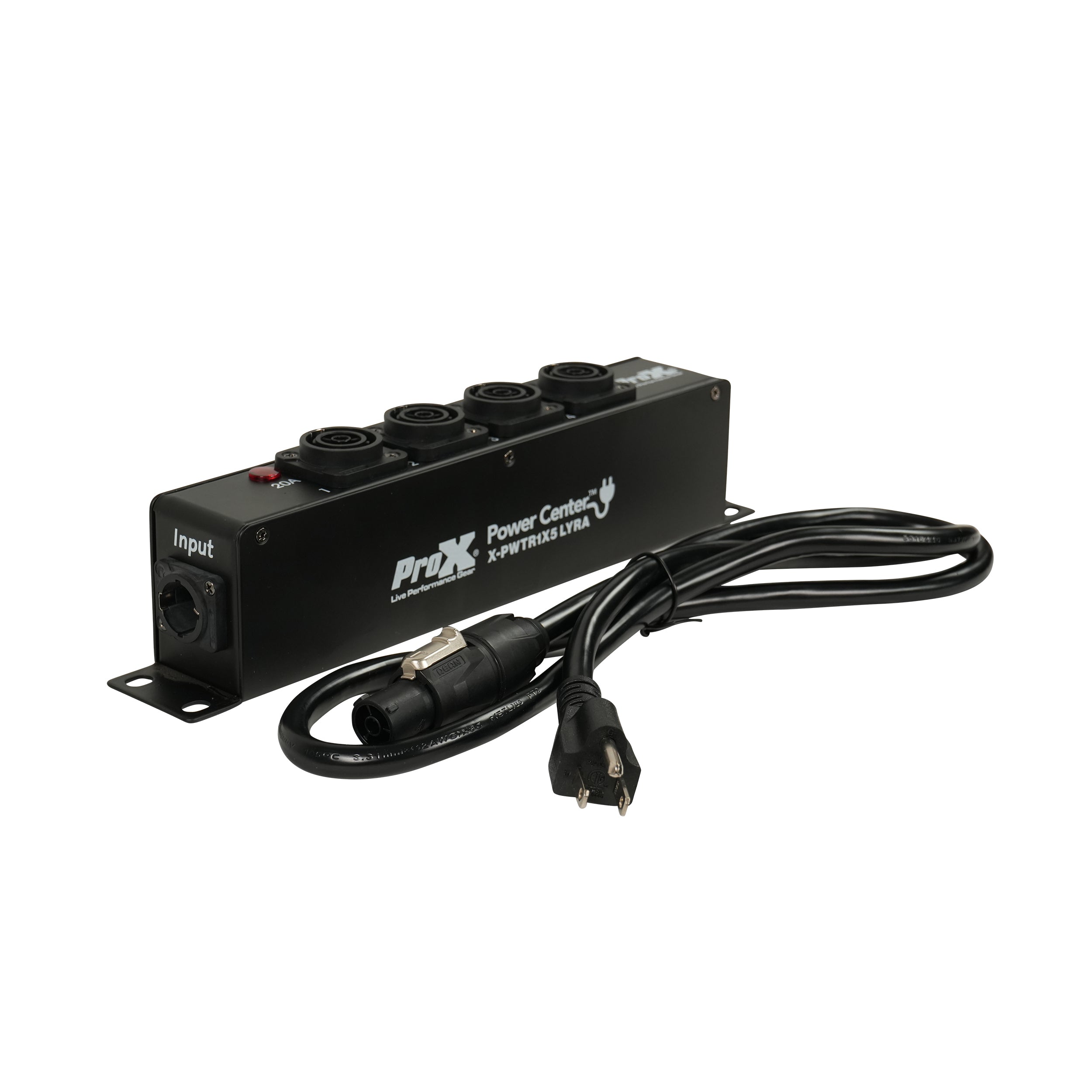 LYRA PowerCenter PowerCON TRUE1 5-Way Power Splitter Box for True1 Power Connection Powers 5 Devices with Power Cord