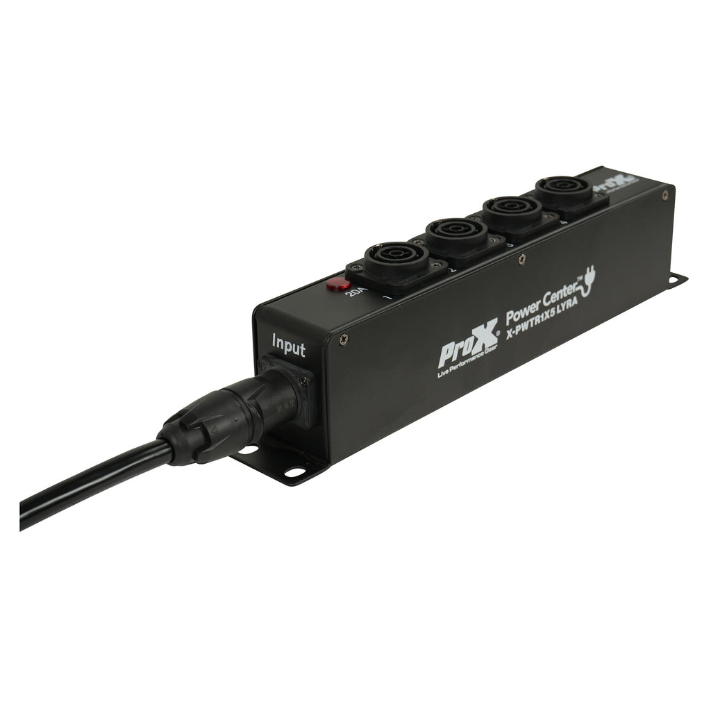 LYRA PowerCenter PowerCON TRUE1 5-Way Power Splitter Box for True1 Power Connection Powers 5 Devices with Power Cord