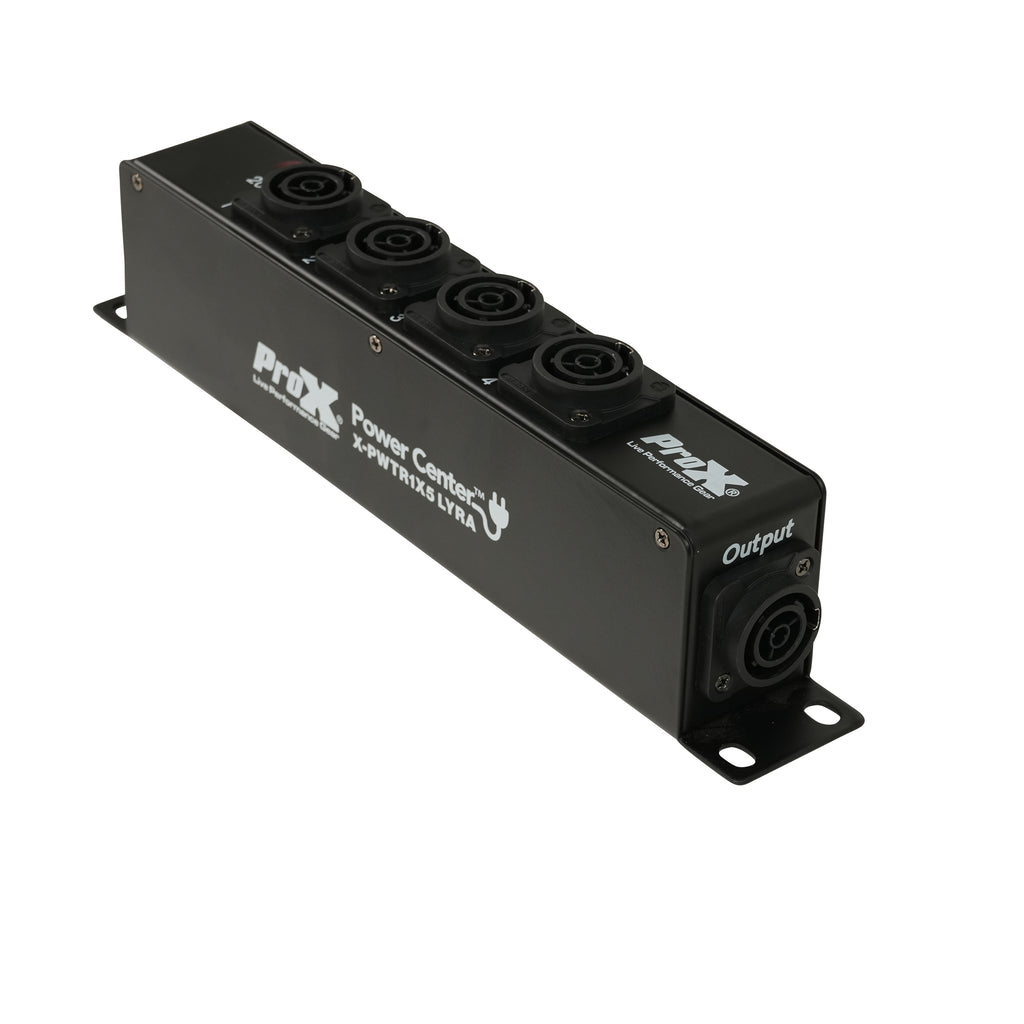 LYRA PowerCenter PowerCON TRUE1 5-Way Power Splitter Box for True1 Power Connection Powers 5 Devices with Power Cord