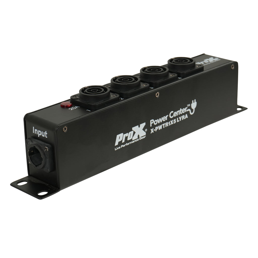 LYRA PowerCenter PowerCON TRUE1 5-Way Power Splitter Box for True1 Power Connection Powers 5 Devices with Power Cord