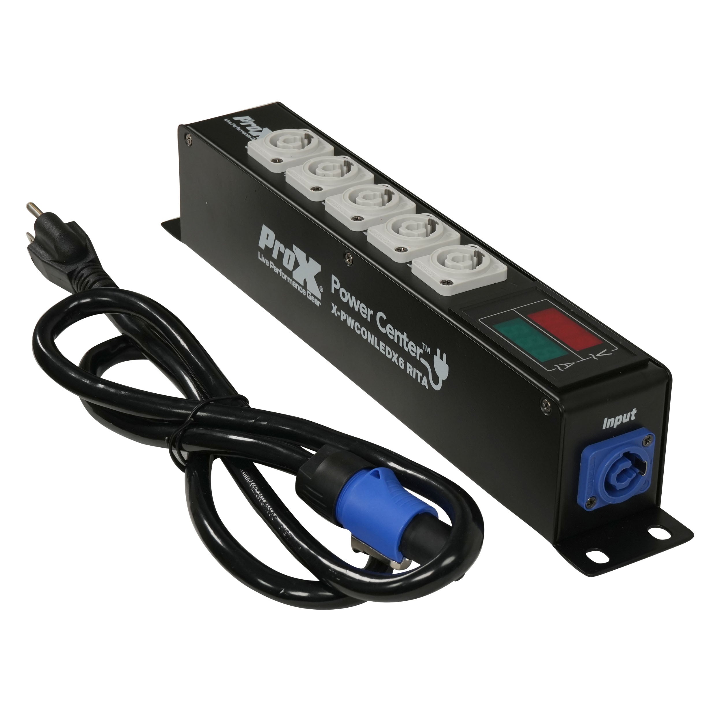 RITA PowerCenter 6X AC Outlet Box powerCON Compatible Splitter 20A w/ V&A Meter