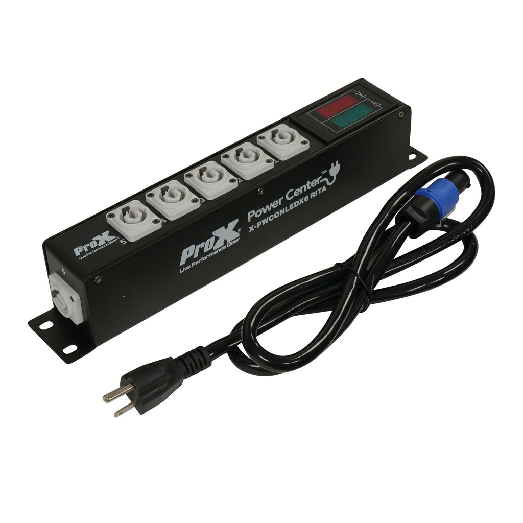 12PCS Rita PowerCenter 6X AC Outlet Box powerCON Compatible Splitter 20A w/ V&A Meter