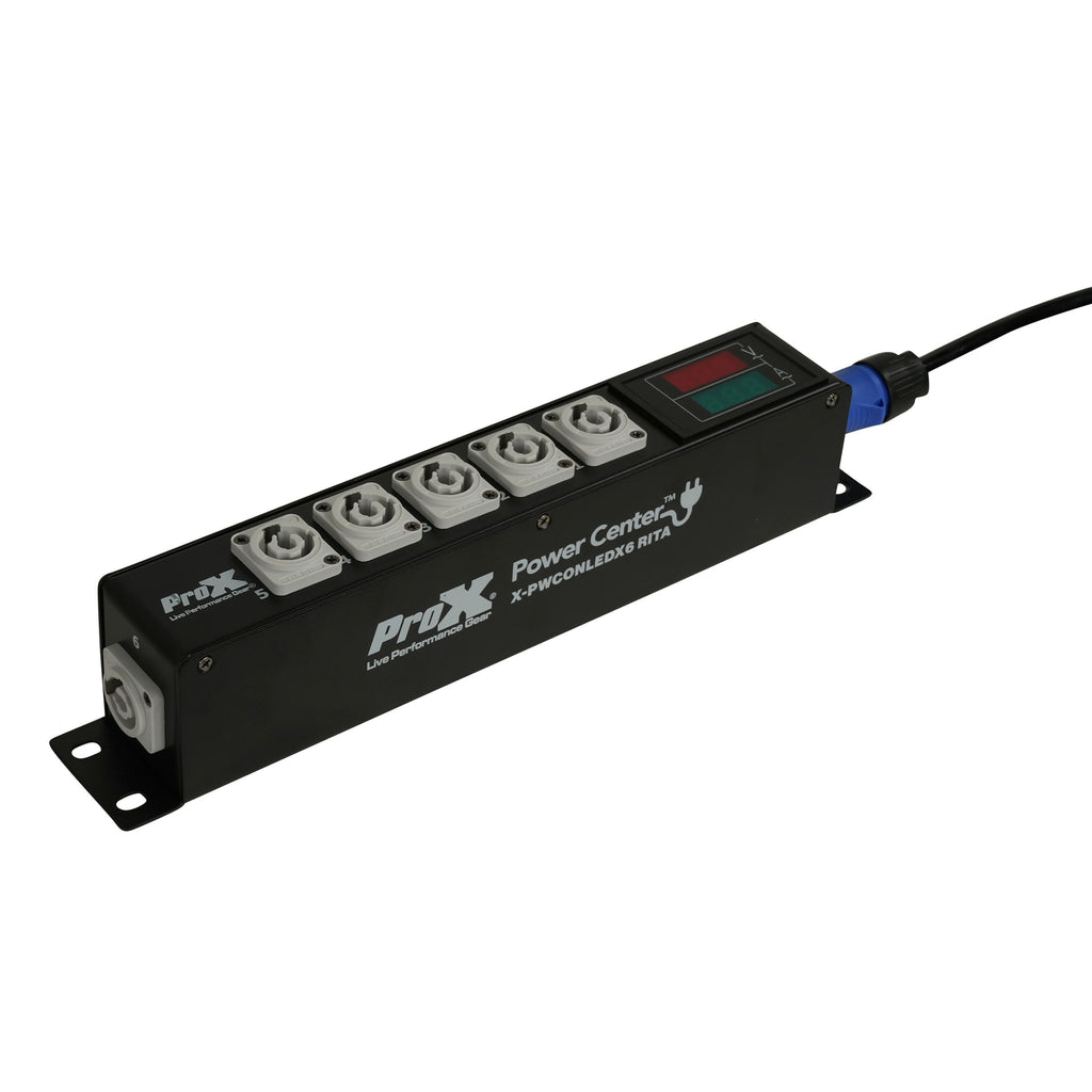 RITA PowerCenter 6X AC Outlet Box powerCON Compatible Splitter 20A w/ V&A Meter