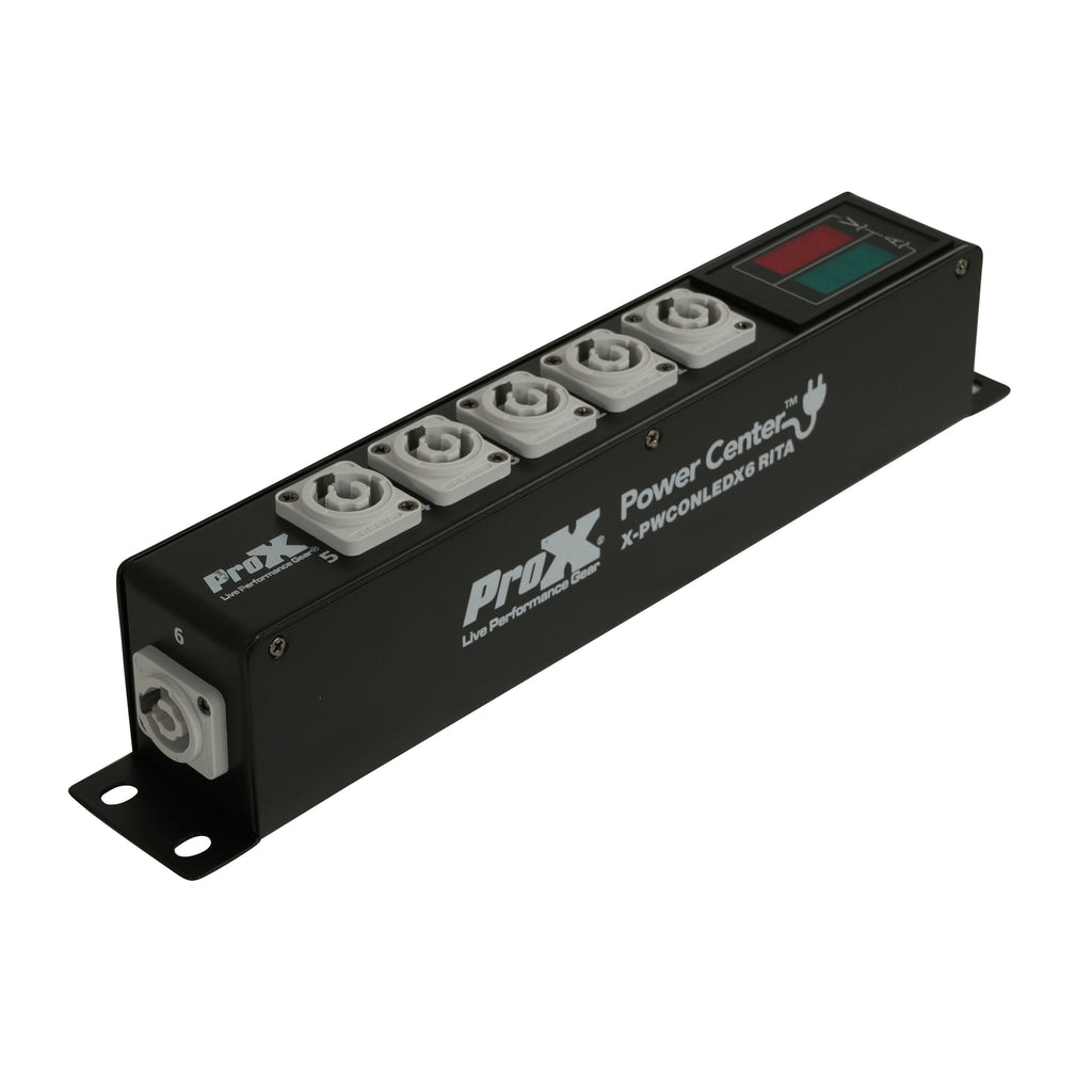 RITA PowerCenter 6X AC Outlet Box powerCON Compatible Splitter 20A w/ V&A Meter