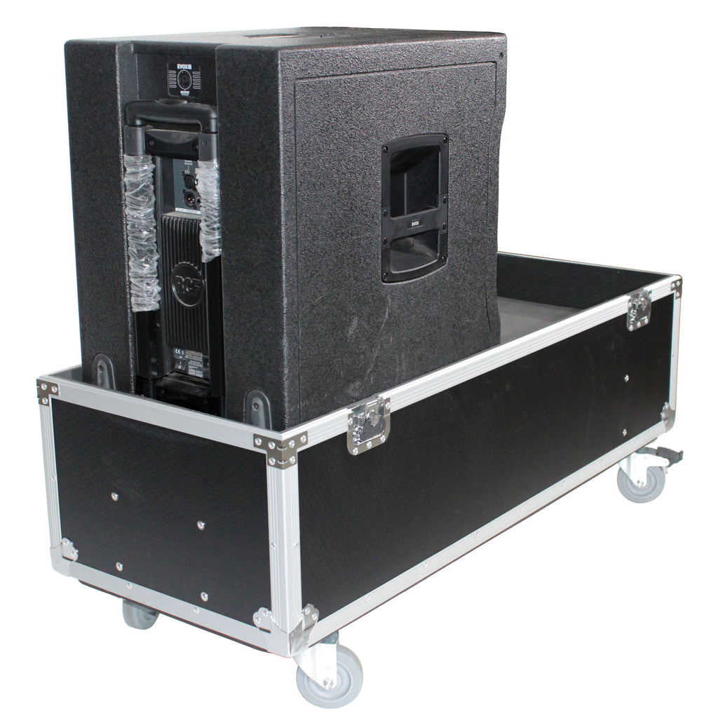 ATA Flight Case for 2x RCF EVOX12 or EV Evolve 50 Compact Arrays Fits Two Speakers and Subwoofers
