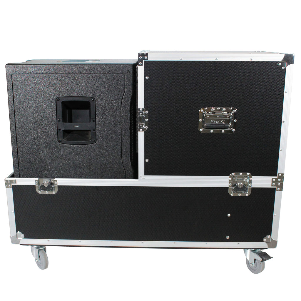 ATA Flight Case for 2x RCF EVOX12 or EV Evolve 50 Compact Arrays Fits Two Speakers and Subwoofers