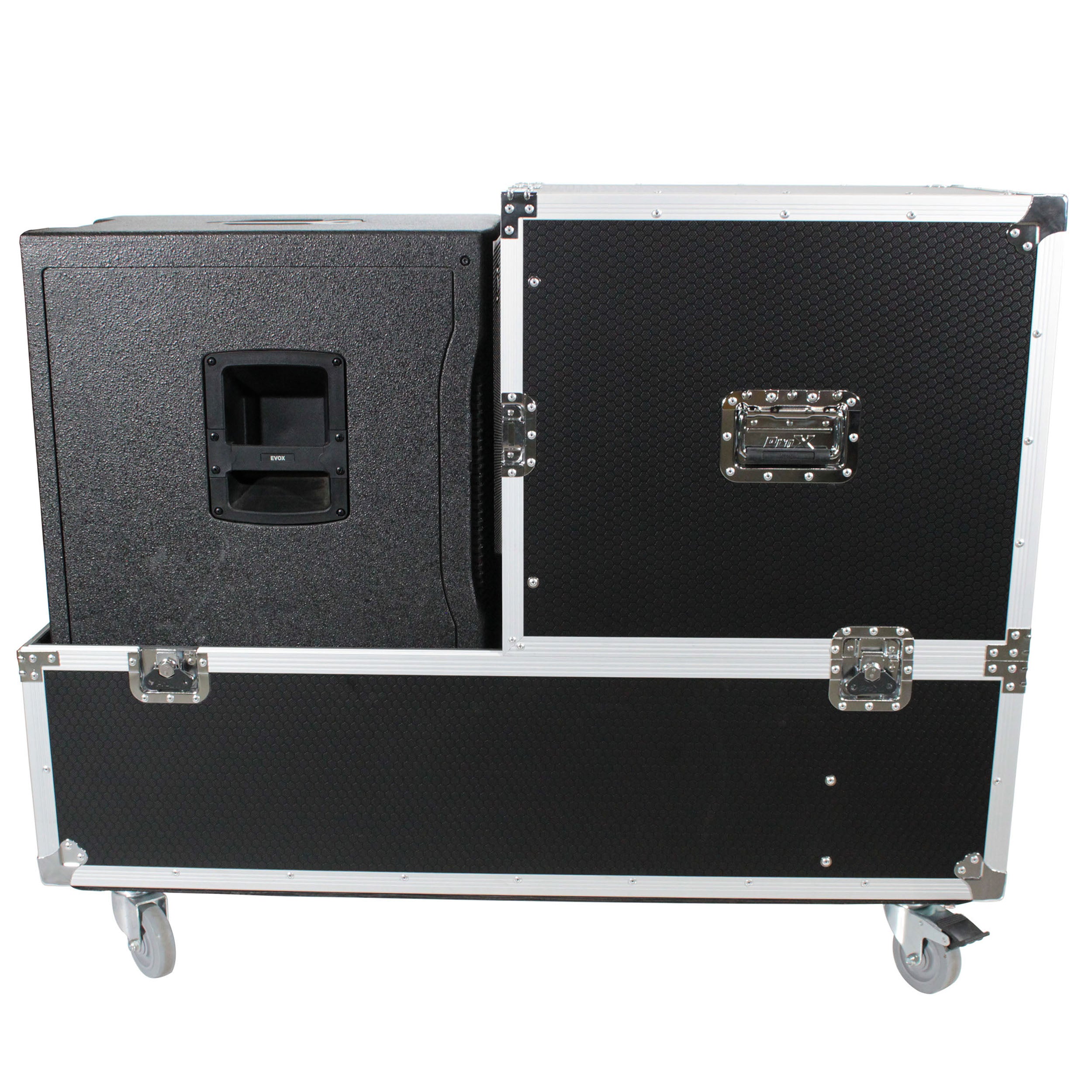 ATA Flight Case for 2x RCF EVOX12 or EV Evolve 50 Compact Arrays Fits Two Speakers and Subwoofers