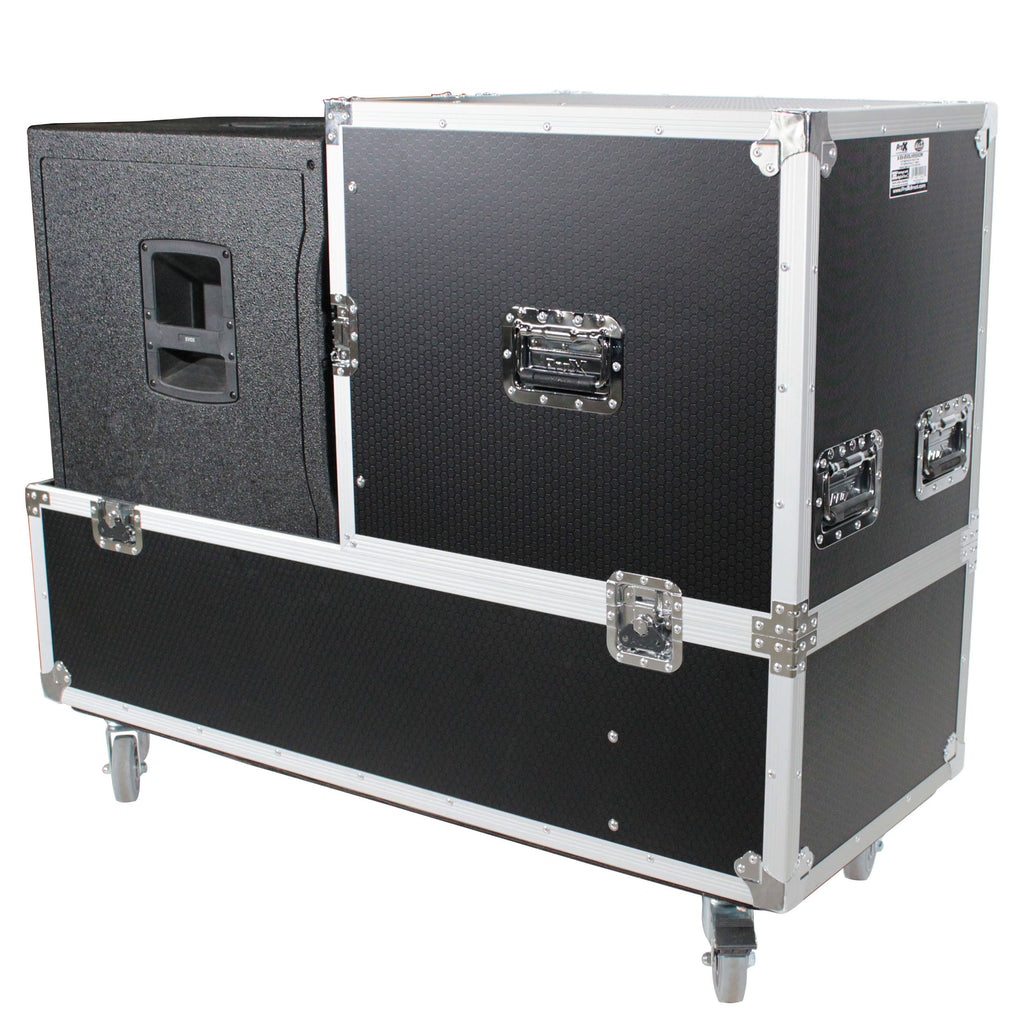 ATA Flight Case for 2x QSC KC12 Compact Arrays Fits Two Speakers and Subwoofers