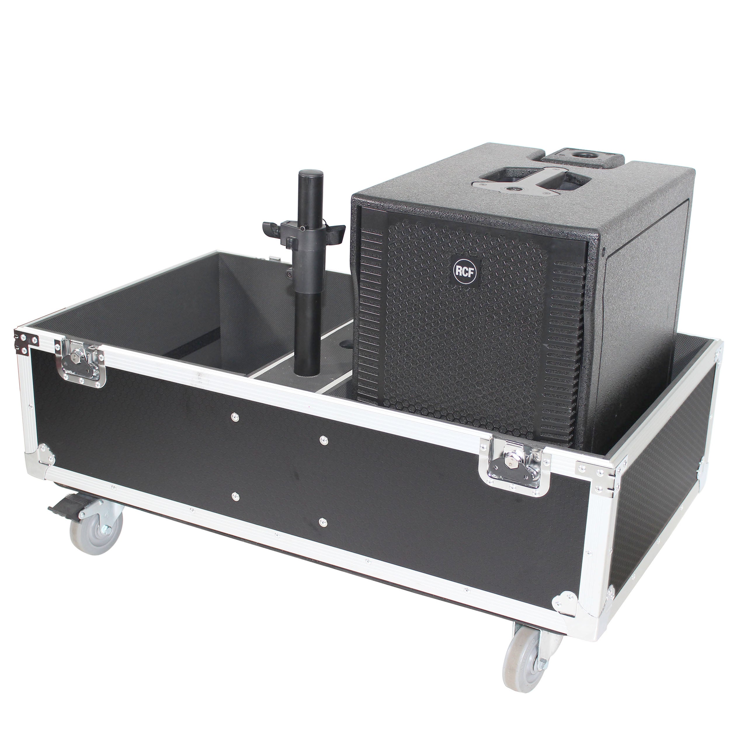 ATA Style Flight-Road Case For RCF EVOX 8 J8 JMIX8 Speaker Array System Fits Two Speakers and Subs