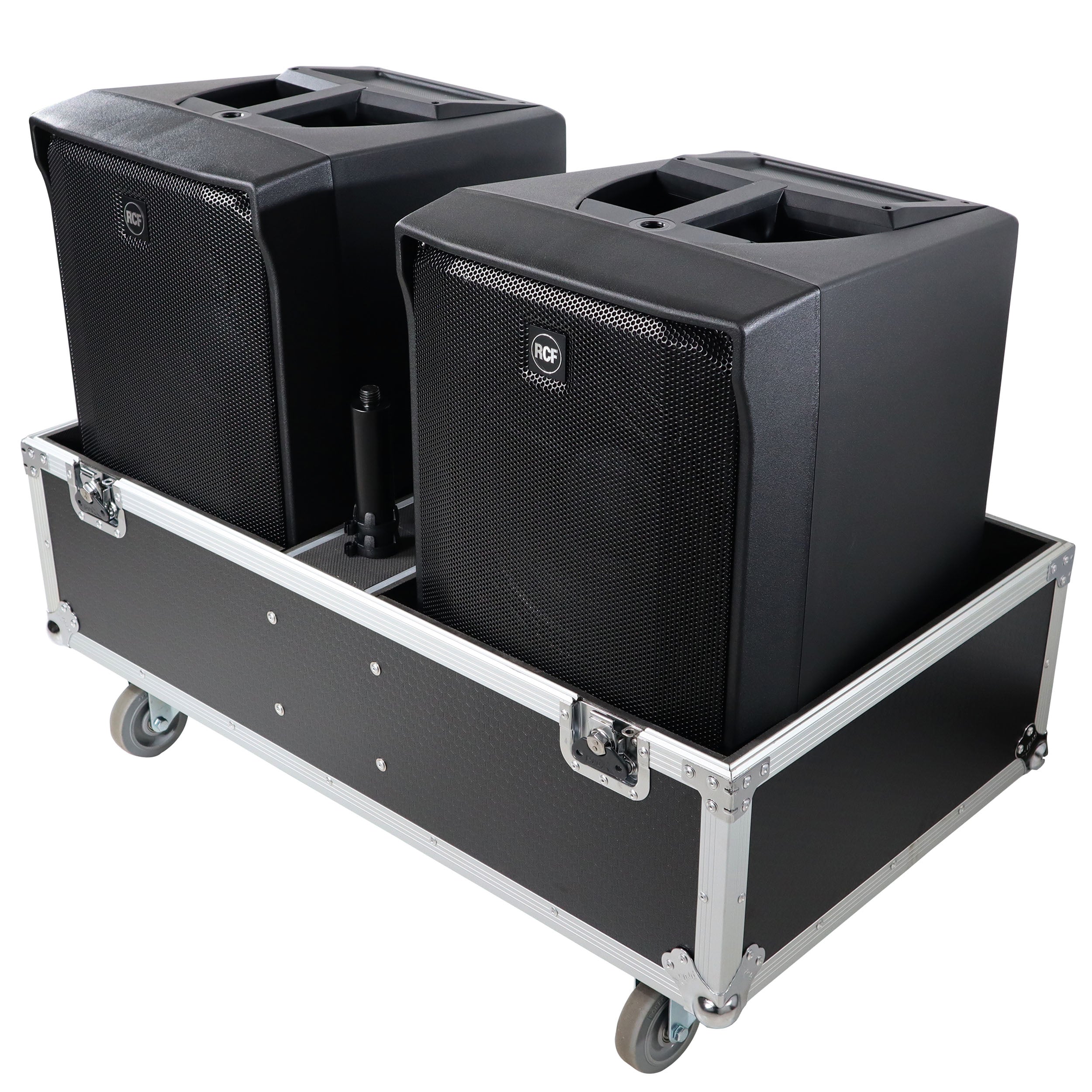 ATA Style Flight-Road Case For RCF EVOX 8 J8 JMIX8 Speaker Array System Fits Two Speakers and Subs