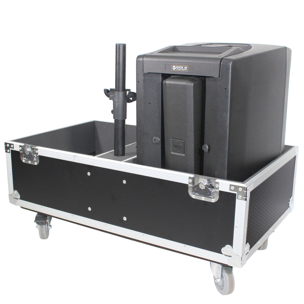 ATA Style Flight-Road Case For RCF EVOX 8 J8 JMIX8 Speaker Array System Fits Two Speakers and Subs