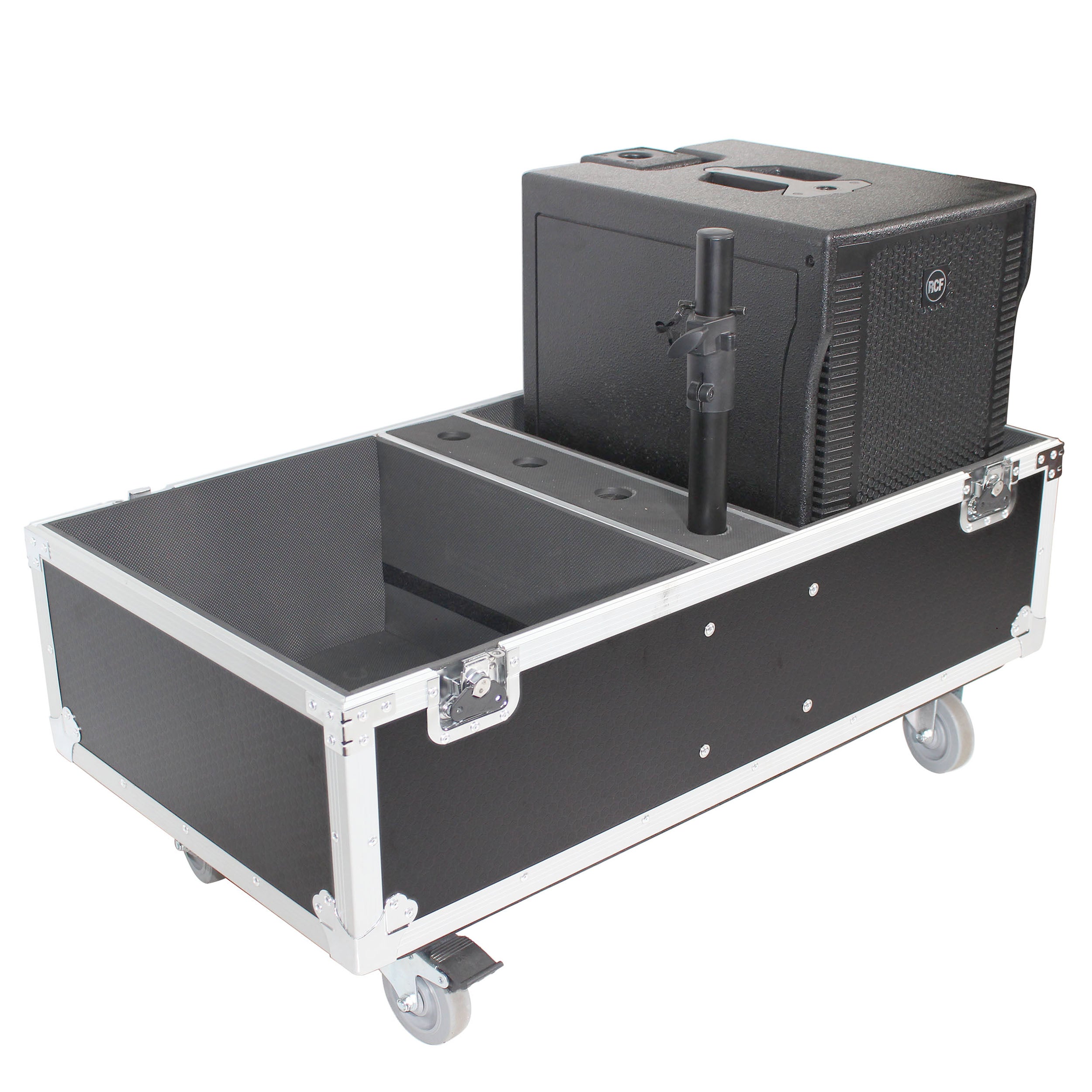 ATA Style Flight-Road Case For RCF EVOX 8 J8 JMIX8 Speaker Array System Fits Two Speakers and Subs