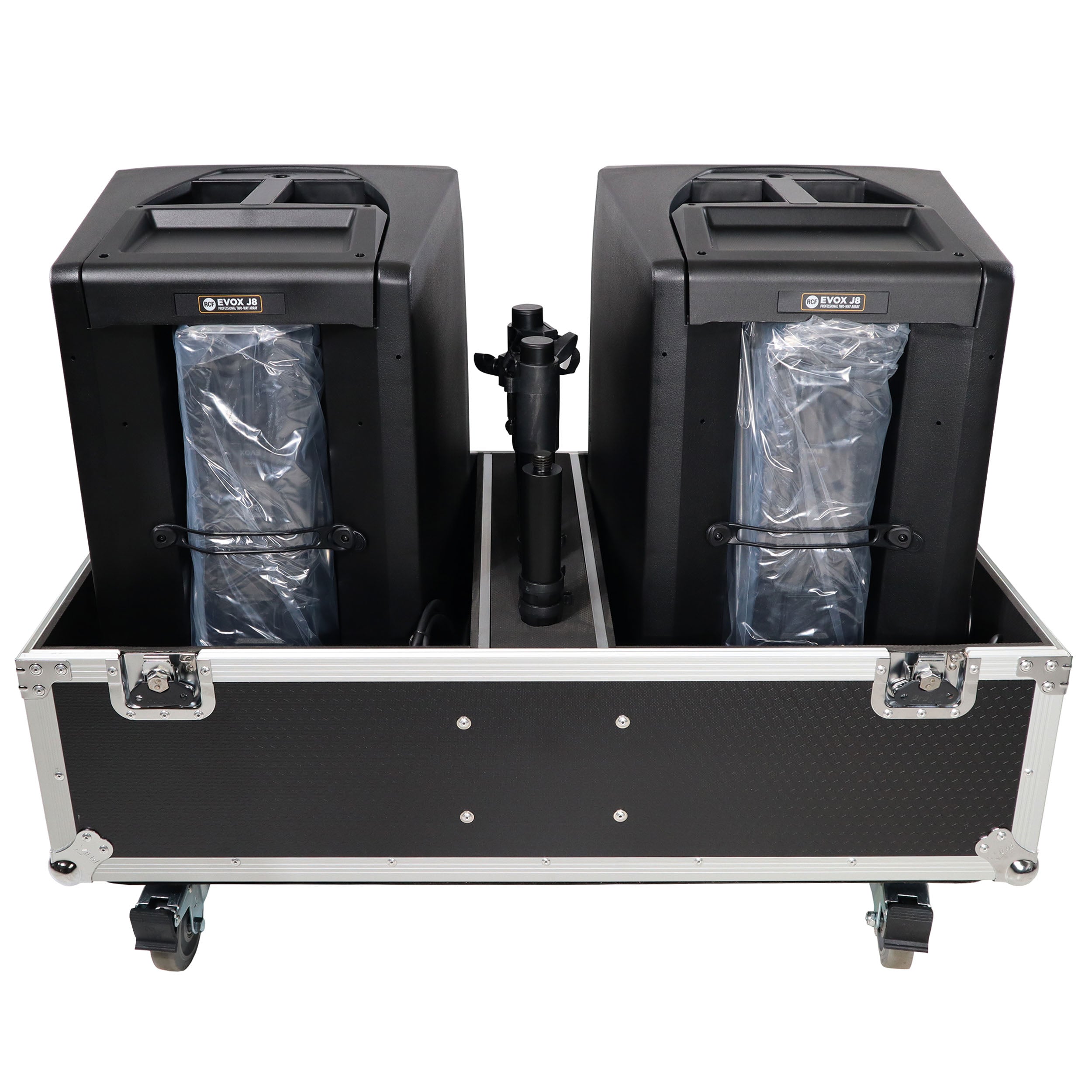 ATA Style Flight-Road Case For RCF EVOX 8 J8 JMIX8 Speaker Array System Fits Two Speakers and Subs