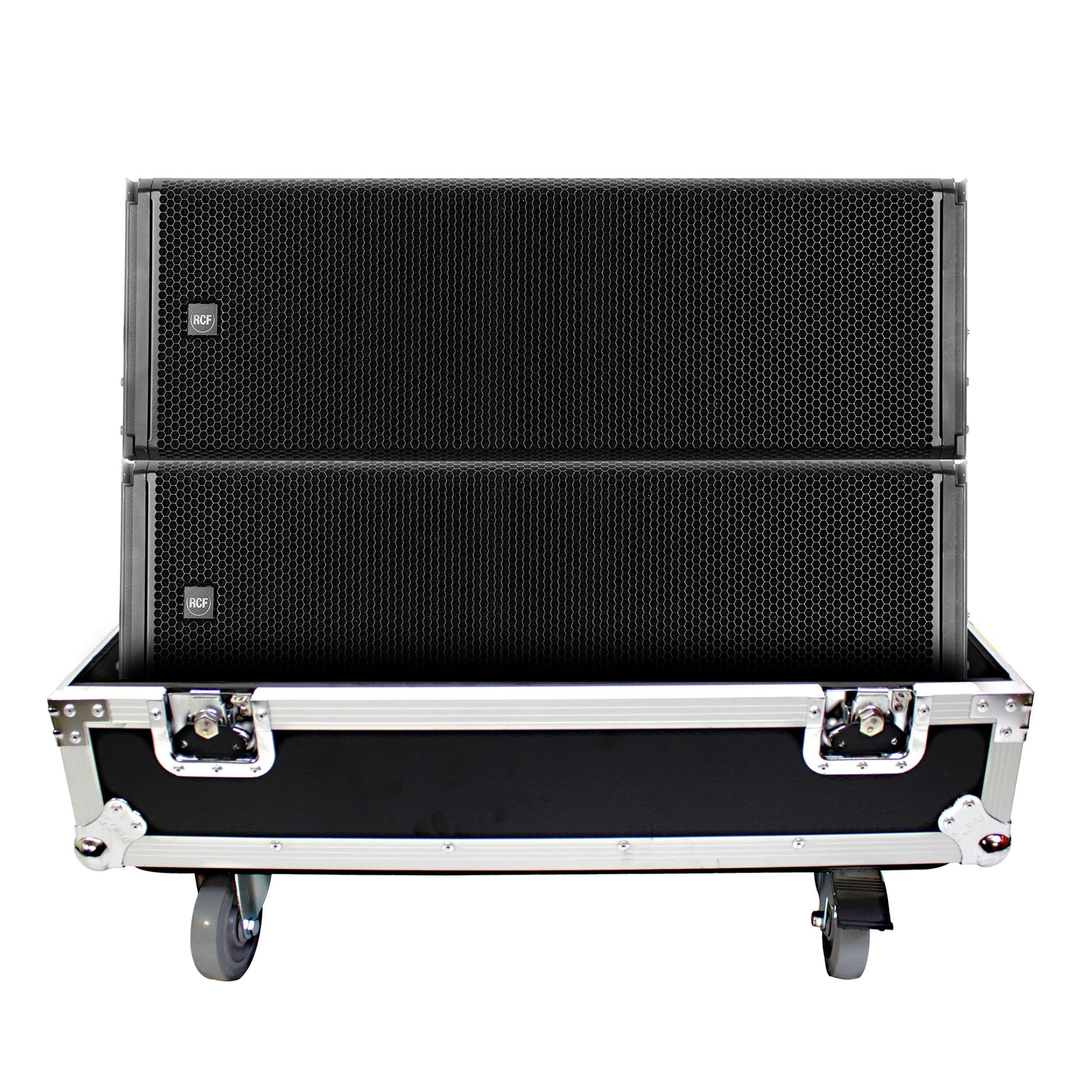 Dual Flight-Road Case for 2 RCF HDL 20-A Line Array Speakers W-Wheels