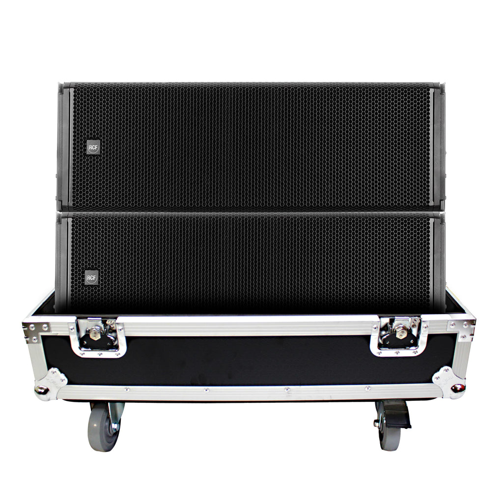 Fits RCF HDL 30-A Line Array Speaker Flight Case W/Wheels (Holds 2 Speakers)