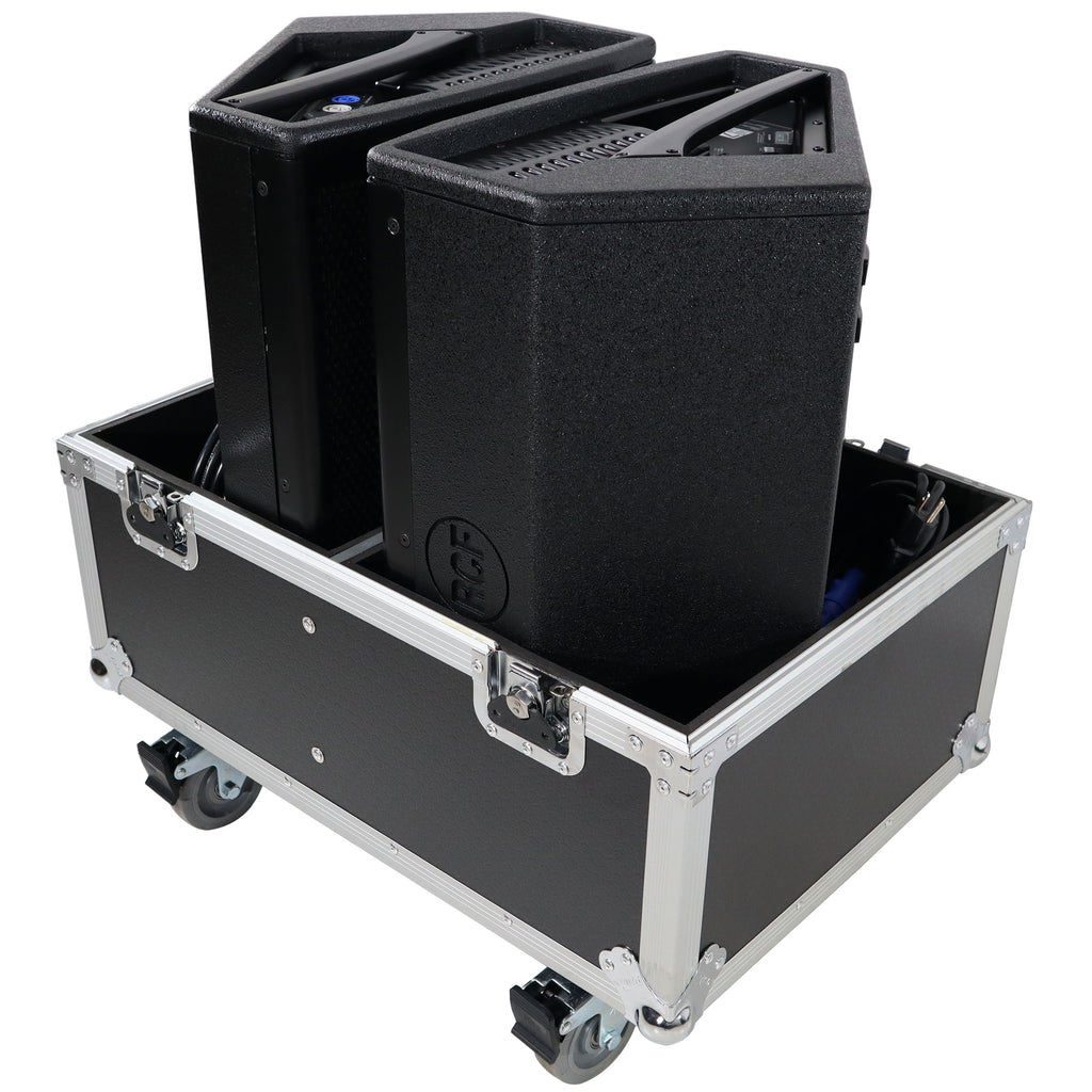 Stage Monitor Flight Case For 2 RCF NX 12-SMA W/4" Wheels