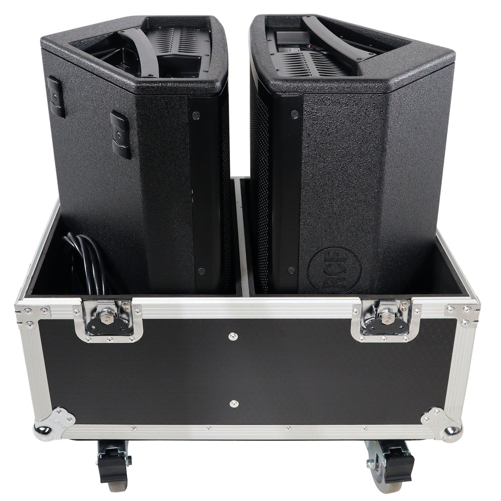 Stage Monitor Flight Case For 2 RCF NX 12-SMA W/4" Wheels