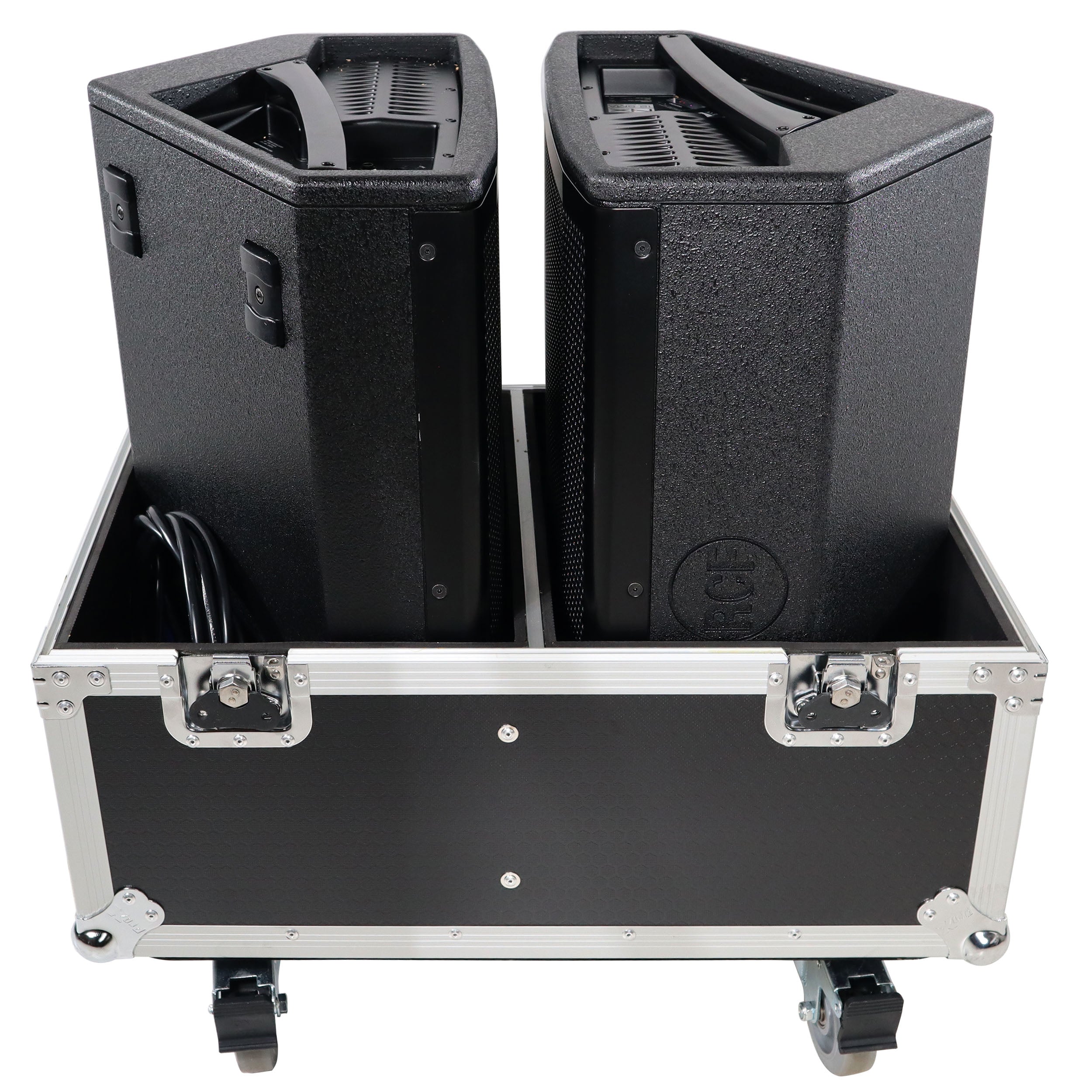 Stage Monitor Flight Case For 2 RCF NX 12-SMA W/4" Wheels