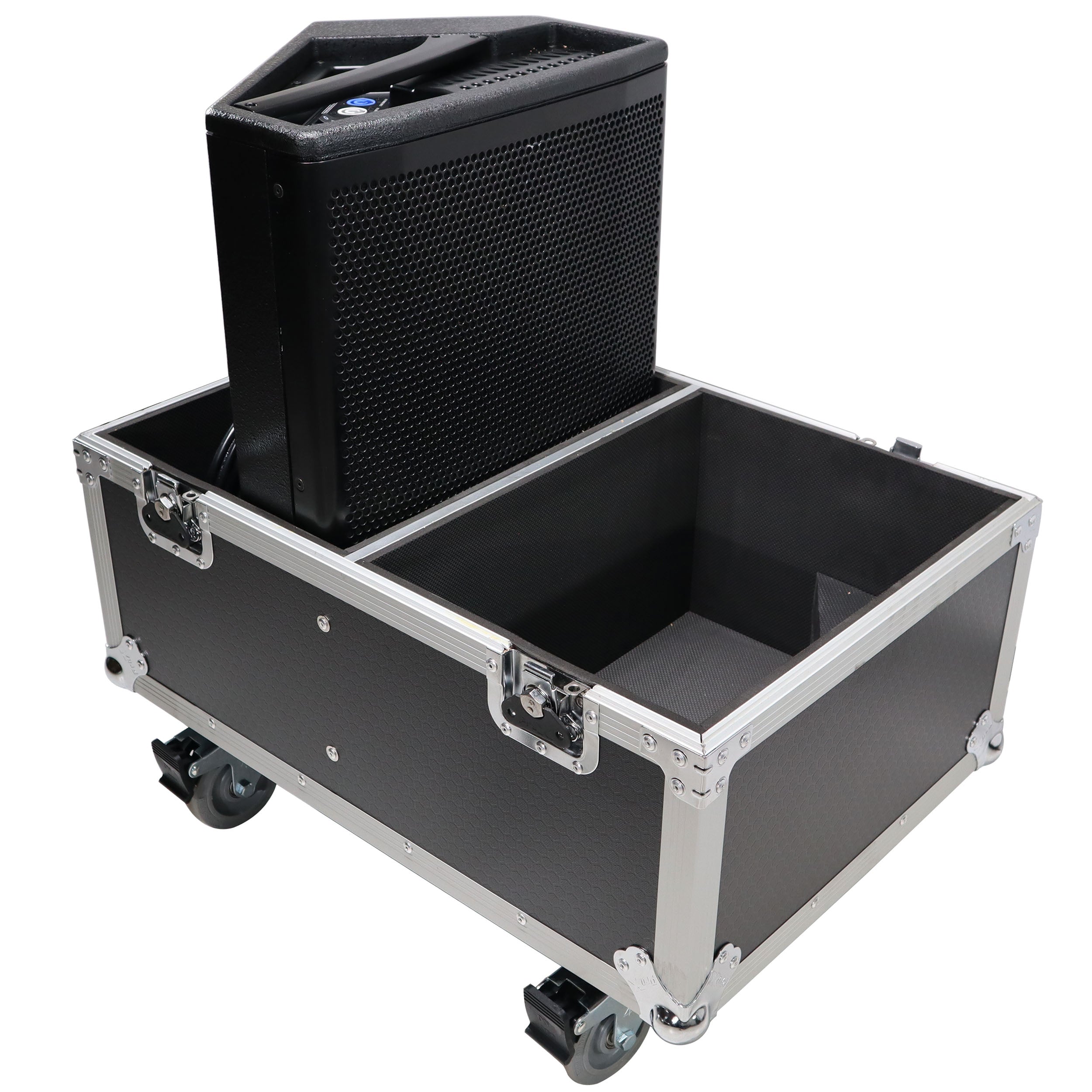 Stage Monitor Flight Case For 2 RCF NX 12-SMA W/4" Wheels
