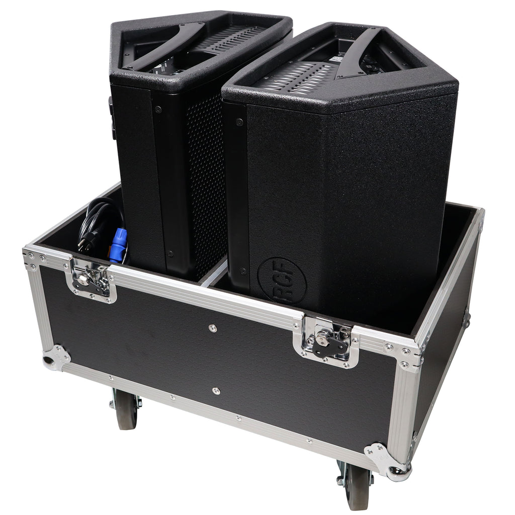 Stage Monitor Flight Case For 2 RCF NX 12-SMA W/4" Wheels