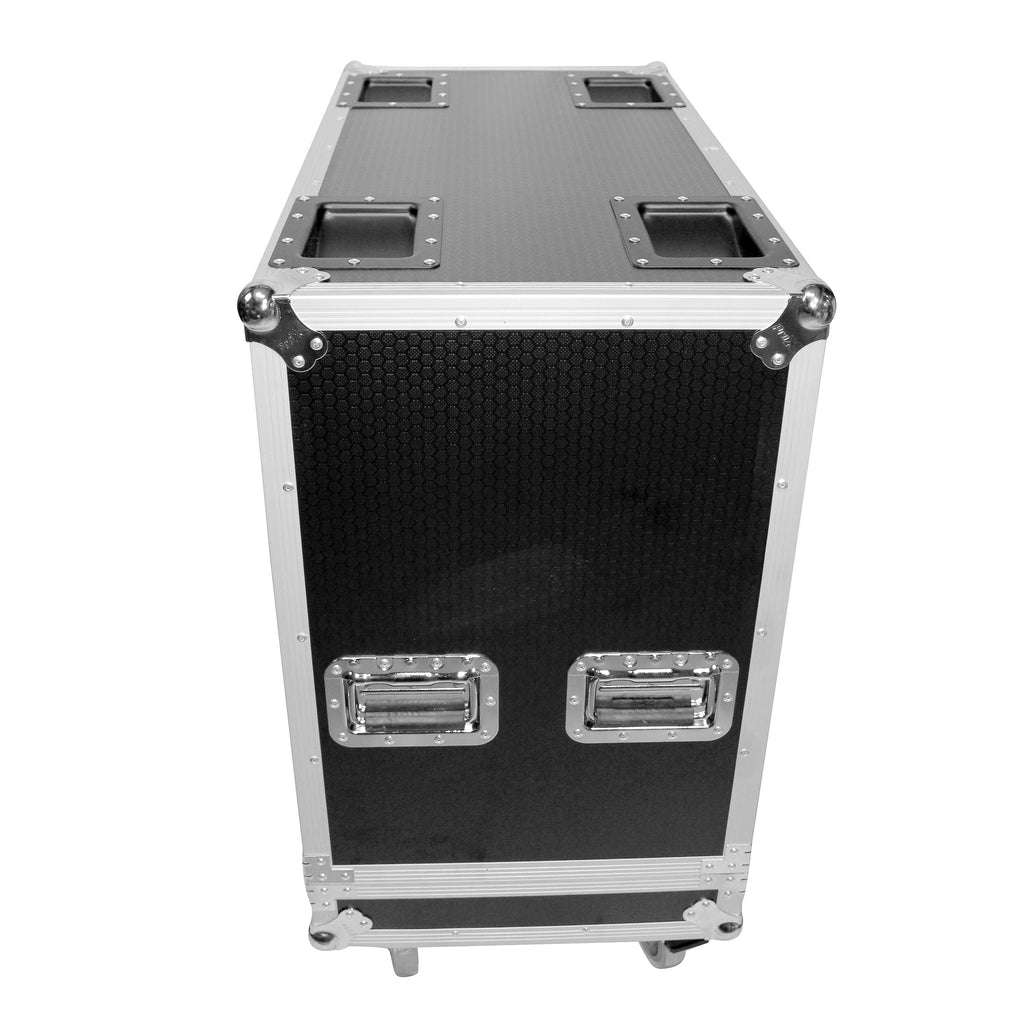 Flight Case for Two RCF-TT25-A II High Definition Two-Way Speakers  with 4 Inch Wheels
