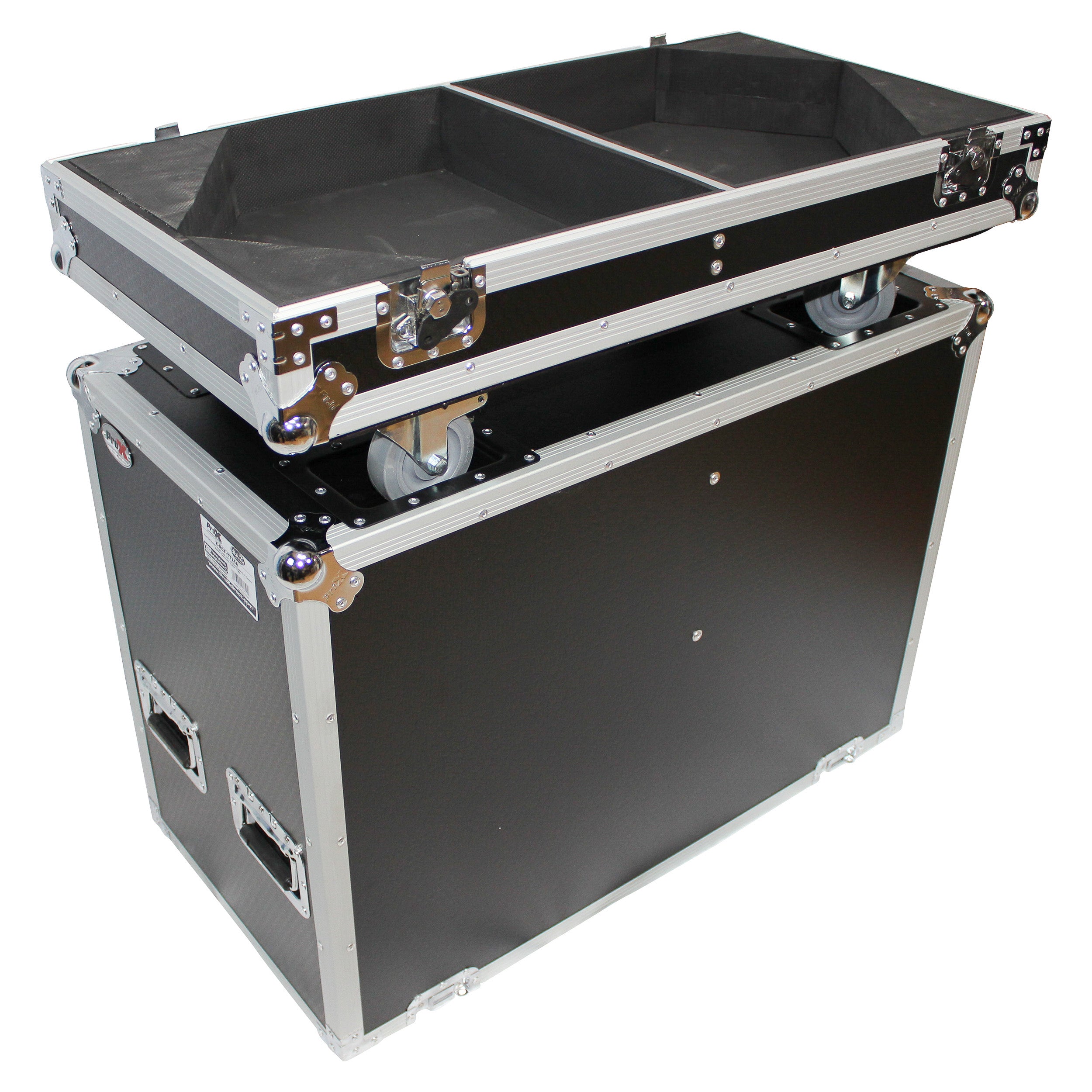 Flight Case for Two RCF-TT25-A II High Definition Two-Way Speakers  with 4 Inch Wheels