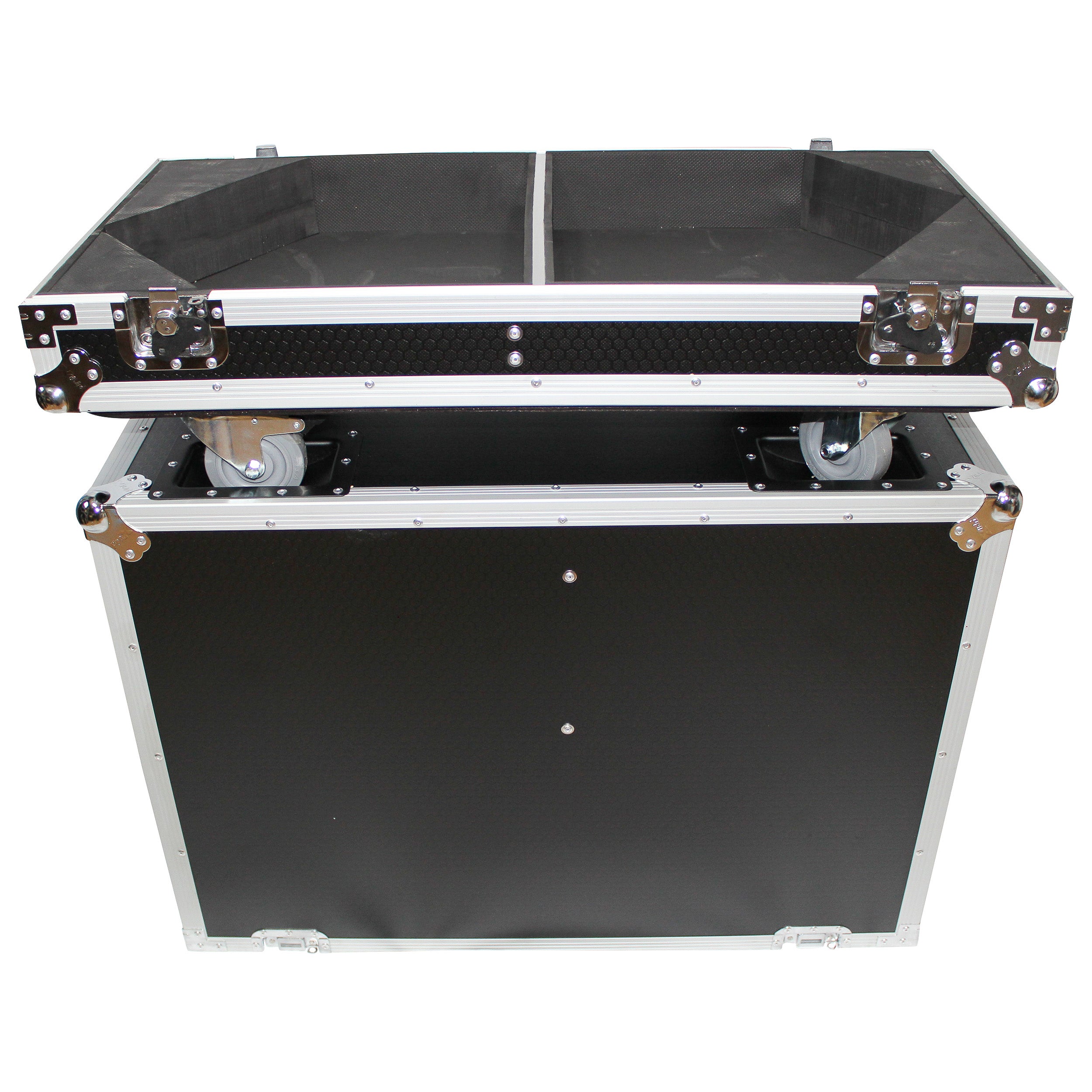 Flight Case for Two RCF-TT25-A II High Definition Two-Way Speakers  with 4 Inch Wheels