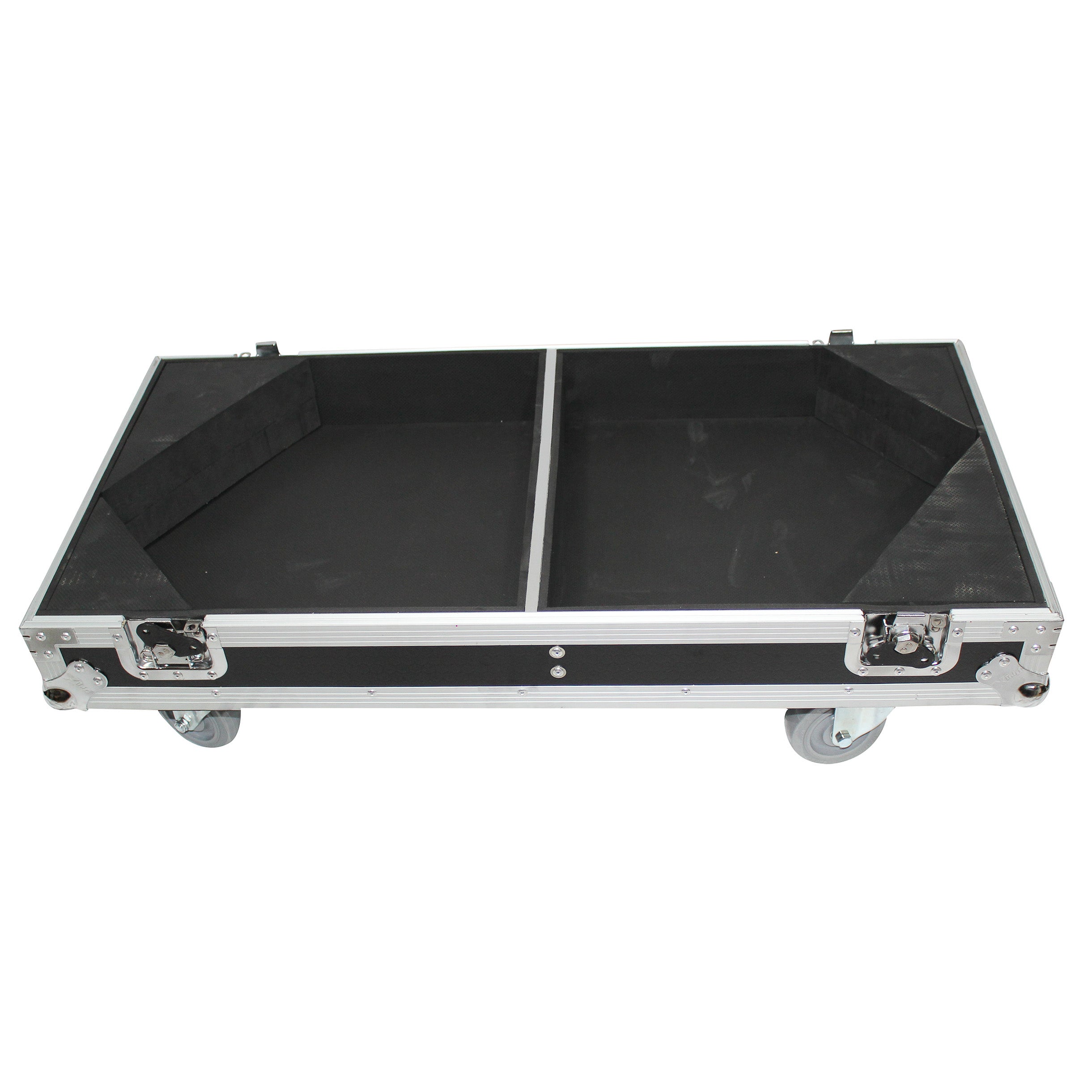 Flight Case for Two RCF-TT25-A II High Definition Two-Way Speakers  with 4 Inch Wheels