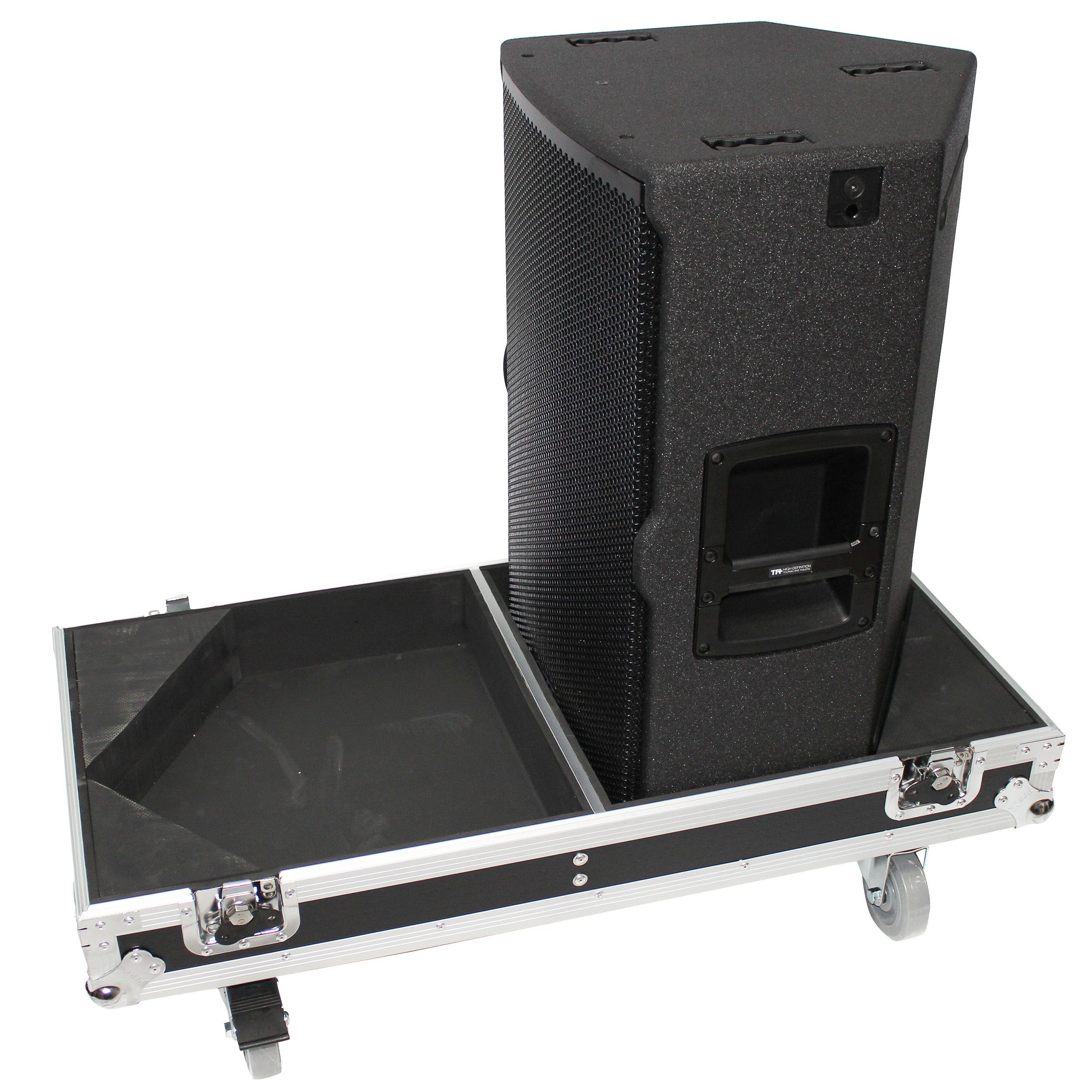 Flight Case for Two RCF-TT25-A II High Definition Two-Way Speakers  with 4 Inch Wheels