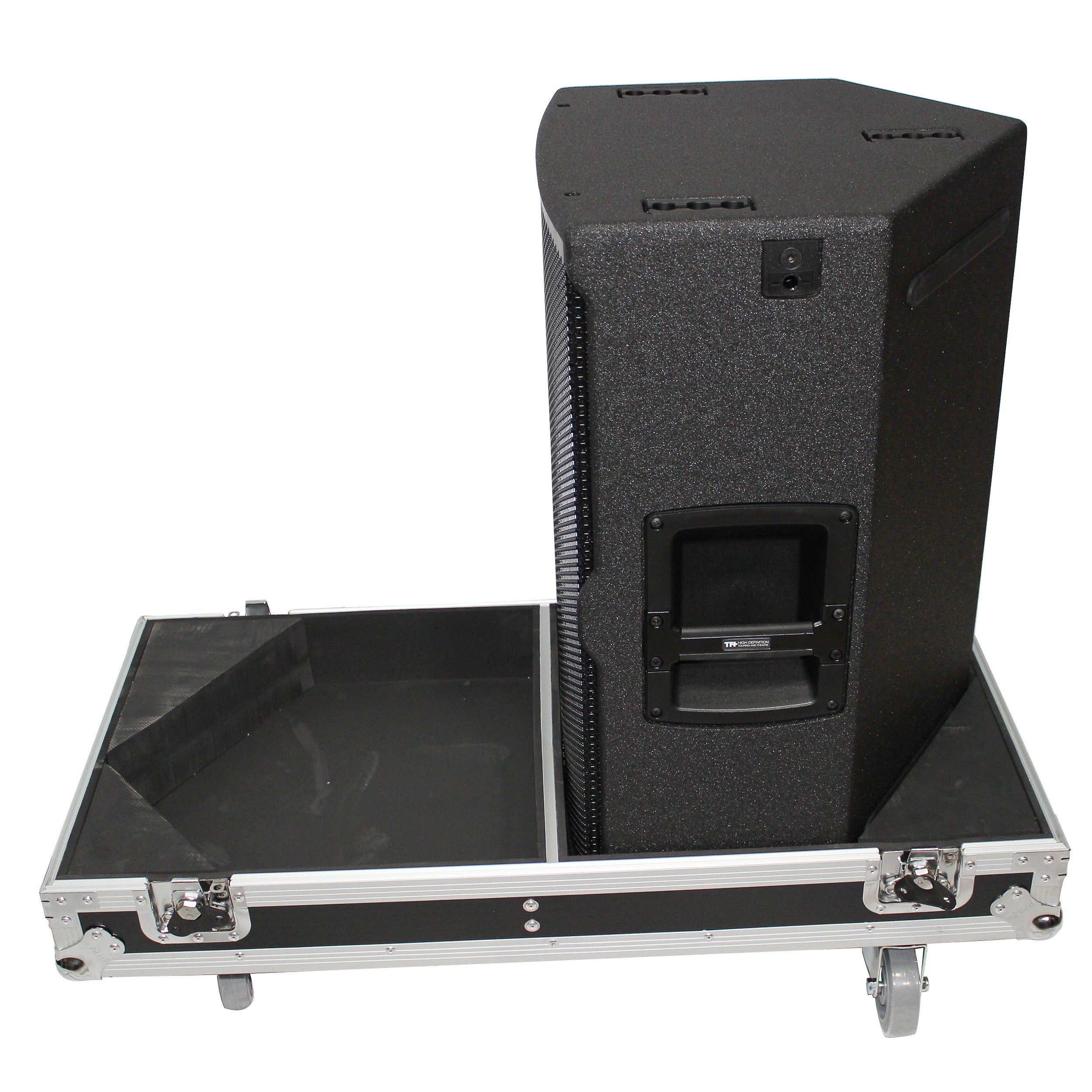 Flight Case for Two RCF-TT25-A II High Definition Two-Way Speakers  with 4 Inch Wheels