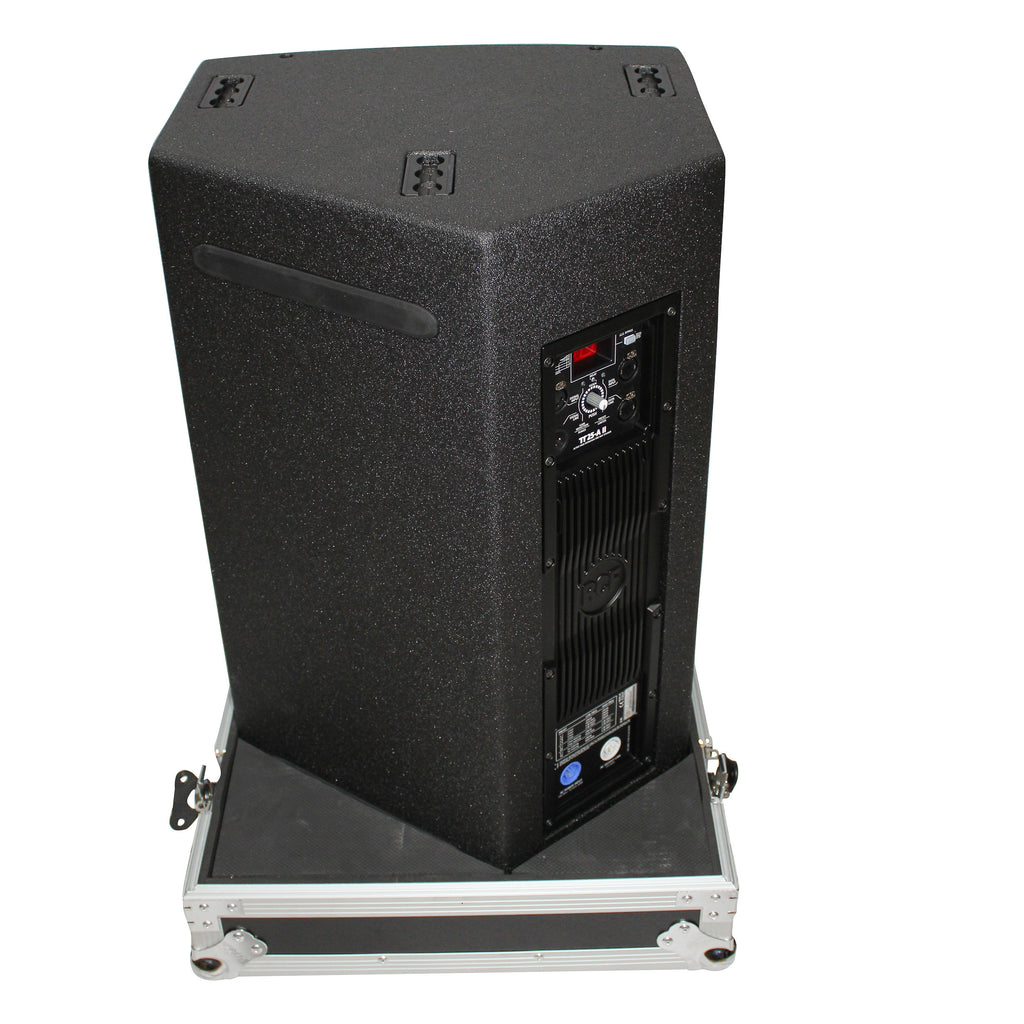Flight Case for Two RCF-TT25-A II High Definition Two-Way Speakers  with 4 Inch Wheels