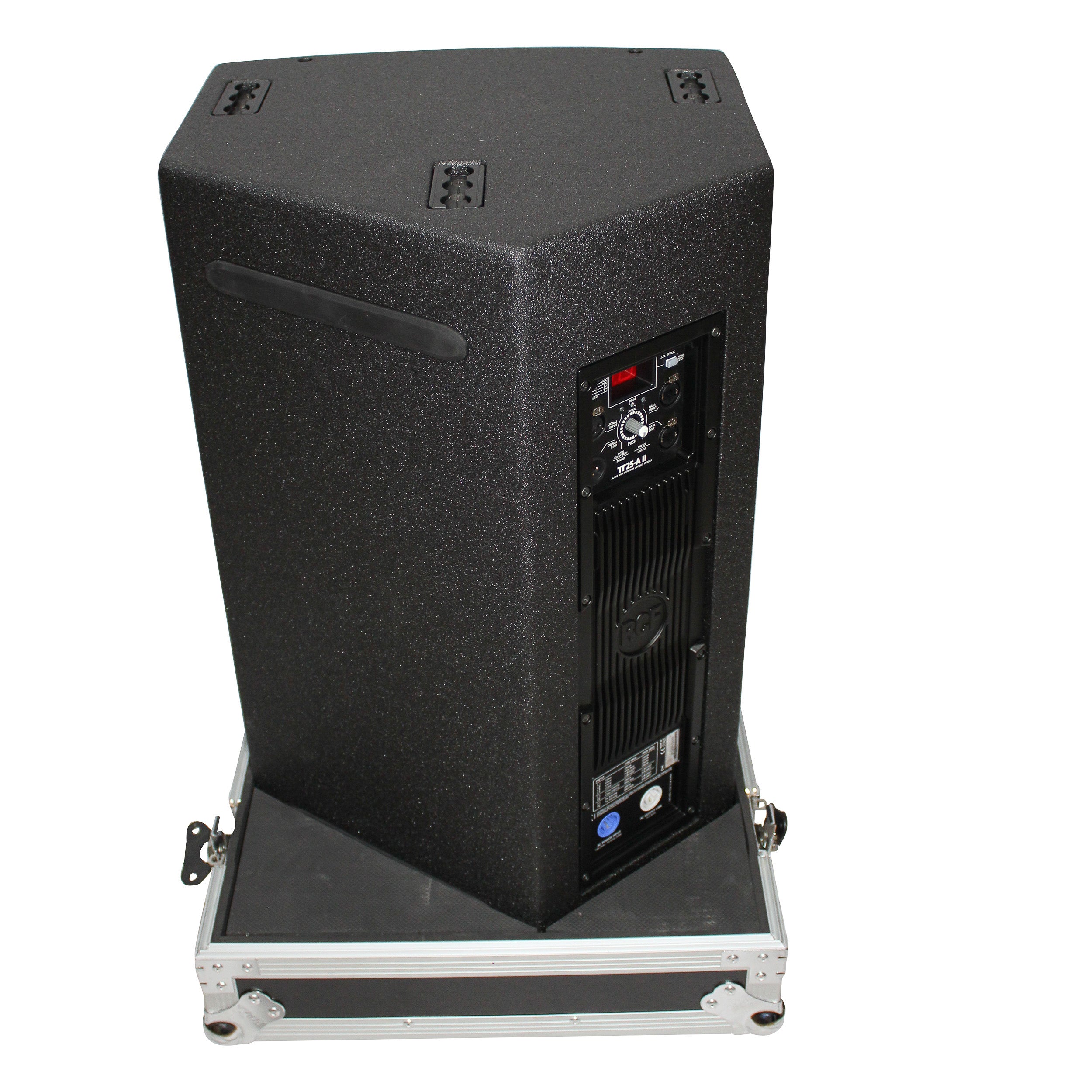 Flight Case for Two RCF-TT25-A II High Definition Two-Way Speakers  with 4 Inch Wheels