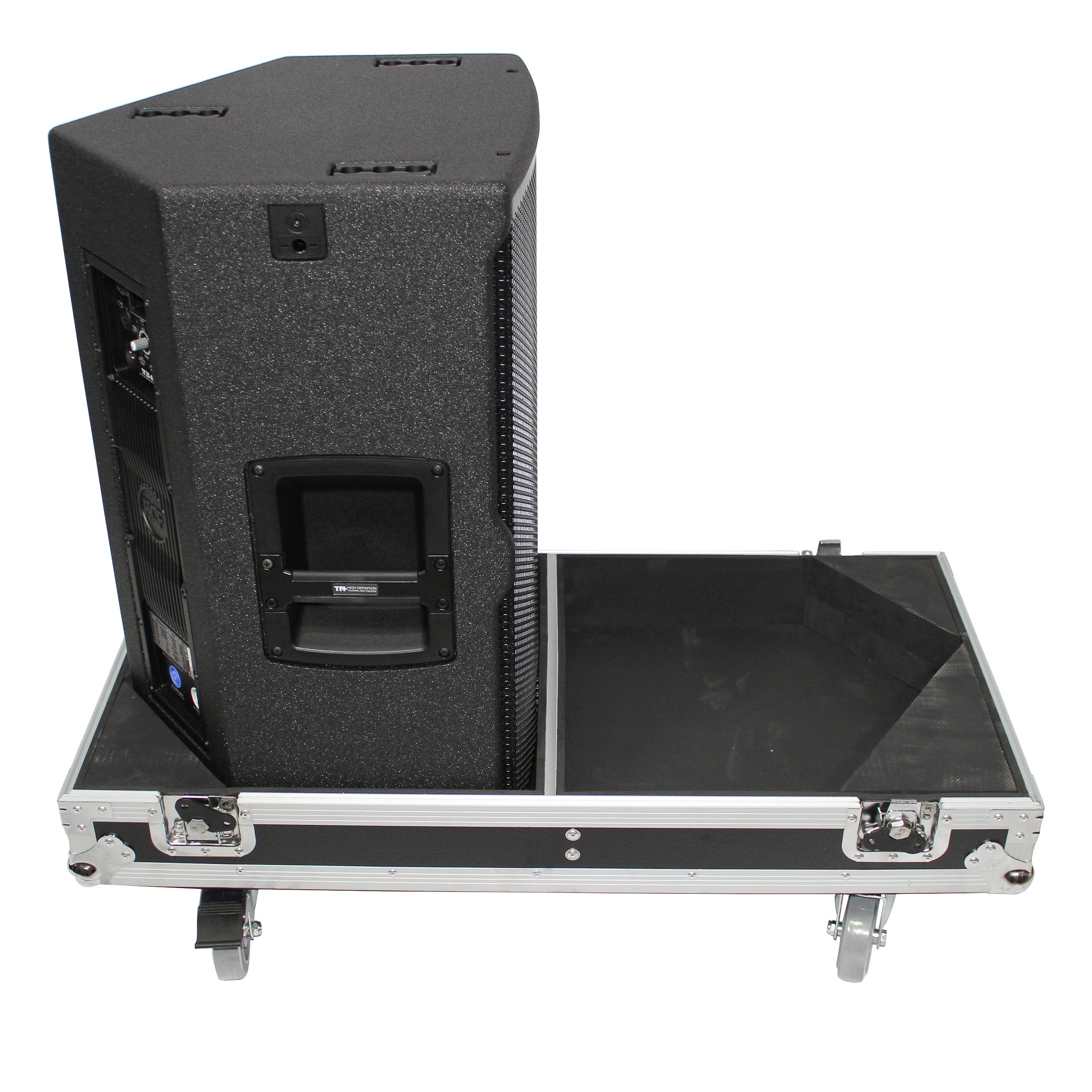 Flight Case for Two RCF-TT25-A II High Definition Two-Way Speakers  with 4 Inch Wheels