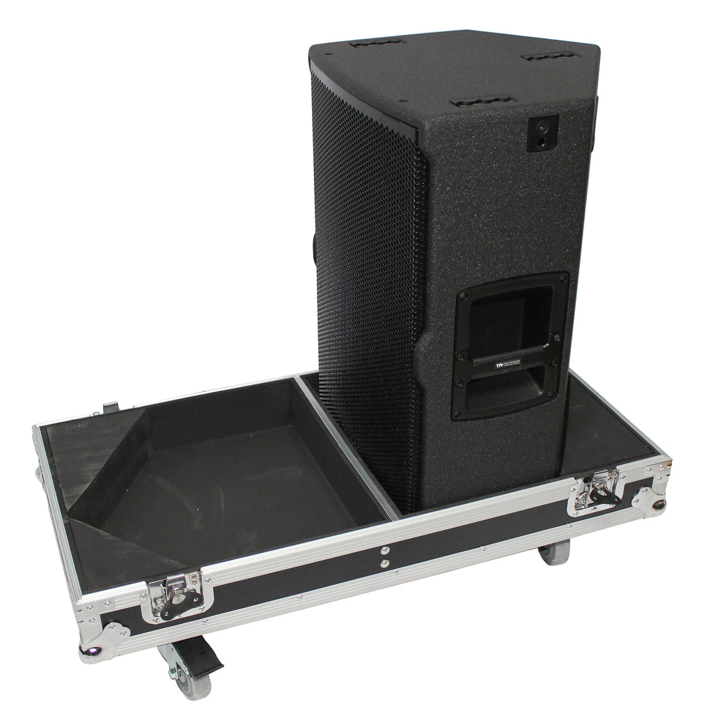 Flight Case for Two RCF-TT25-A II High Definition Two-Way Speakers  with 4 Inch Wheels