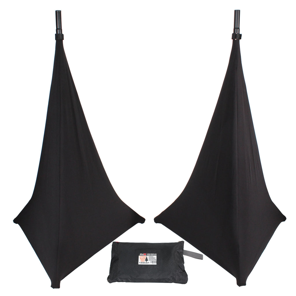 Two-Pack Three Side Speaker Stand Cover Scrim (Black)
