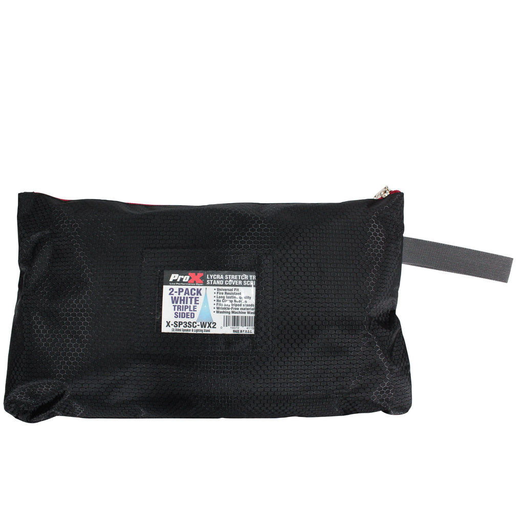 Two-Pack Three Side Speaker Stand Cover Scrim - White