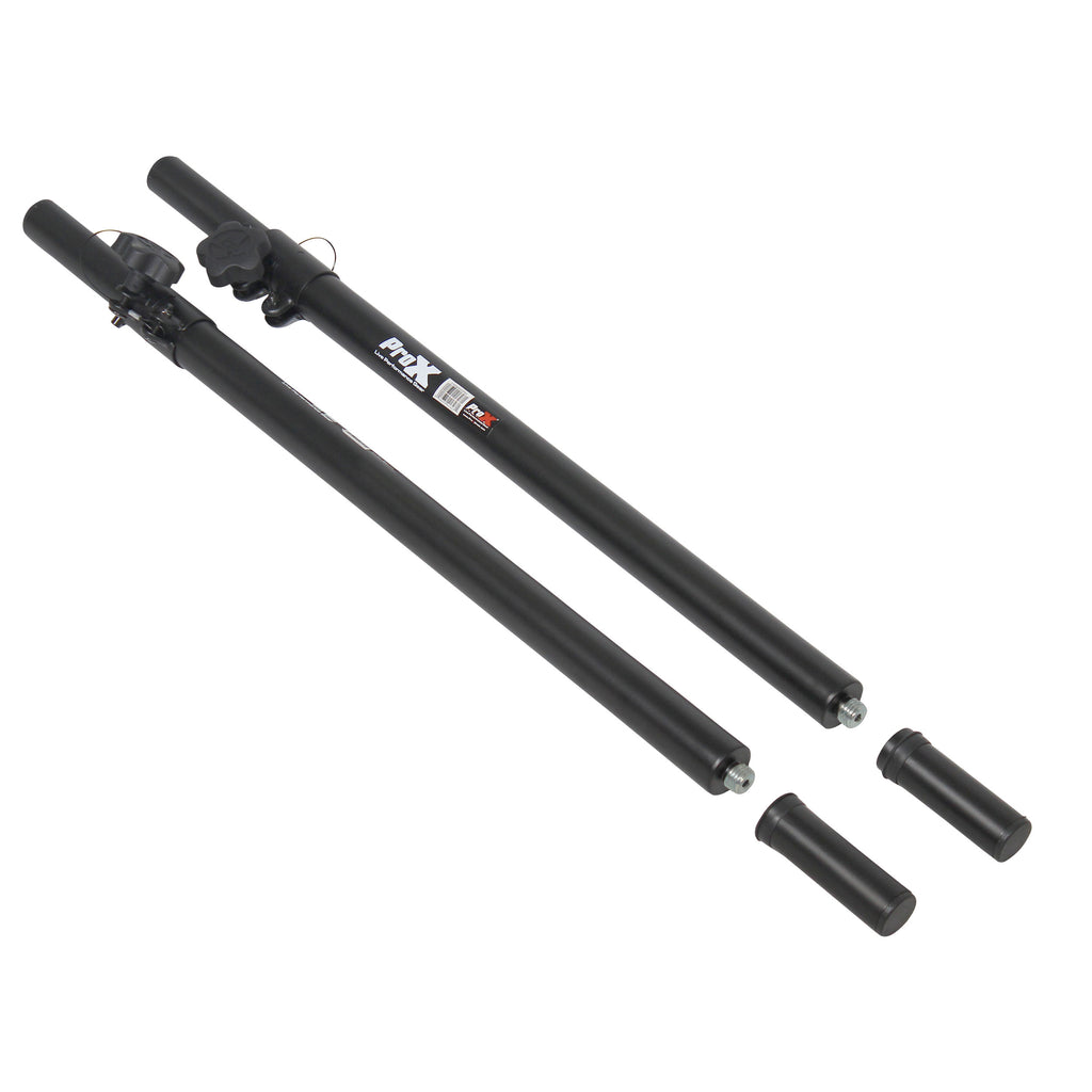Set of 2 Deluxe 20 inch Speaker Subwoofer Pole M20 Threaded Mount 1 3/8 In. Adapter Cap