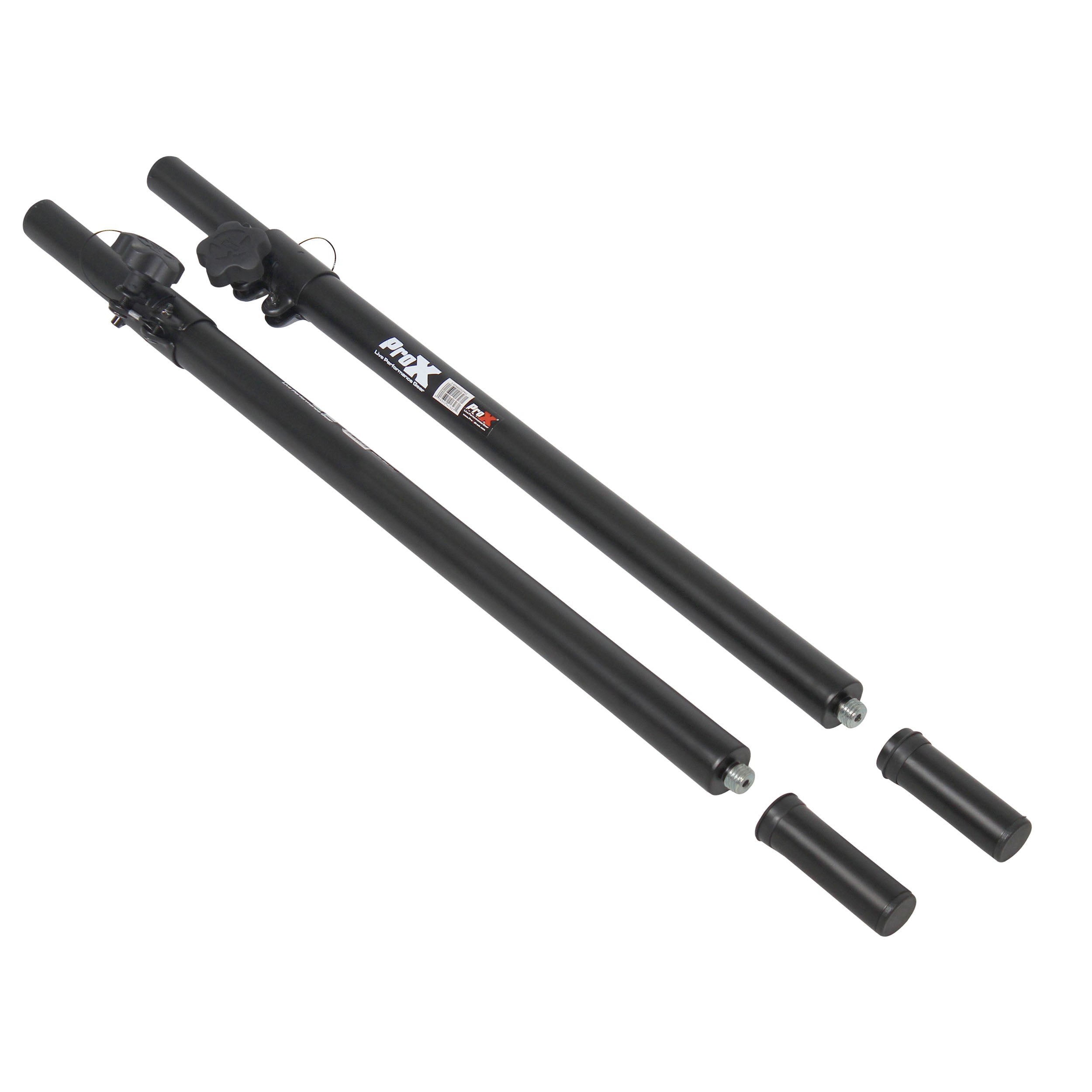Set of 2 Deluxe 20 inch Speaker Subwoofer Pole M20 Threaded Mount 1 3/8 In. Adapter Cap