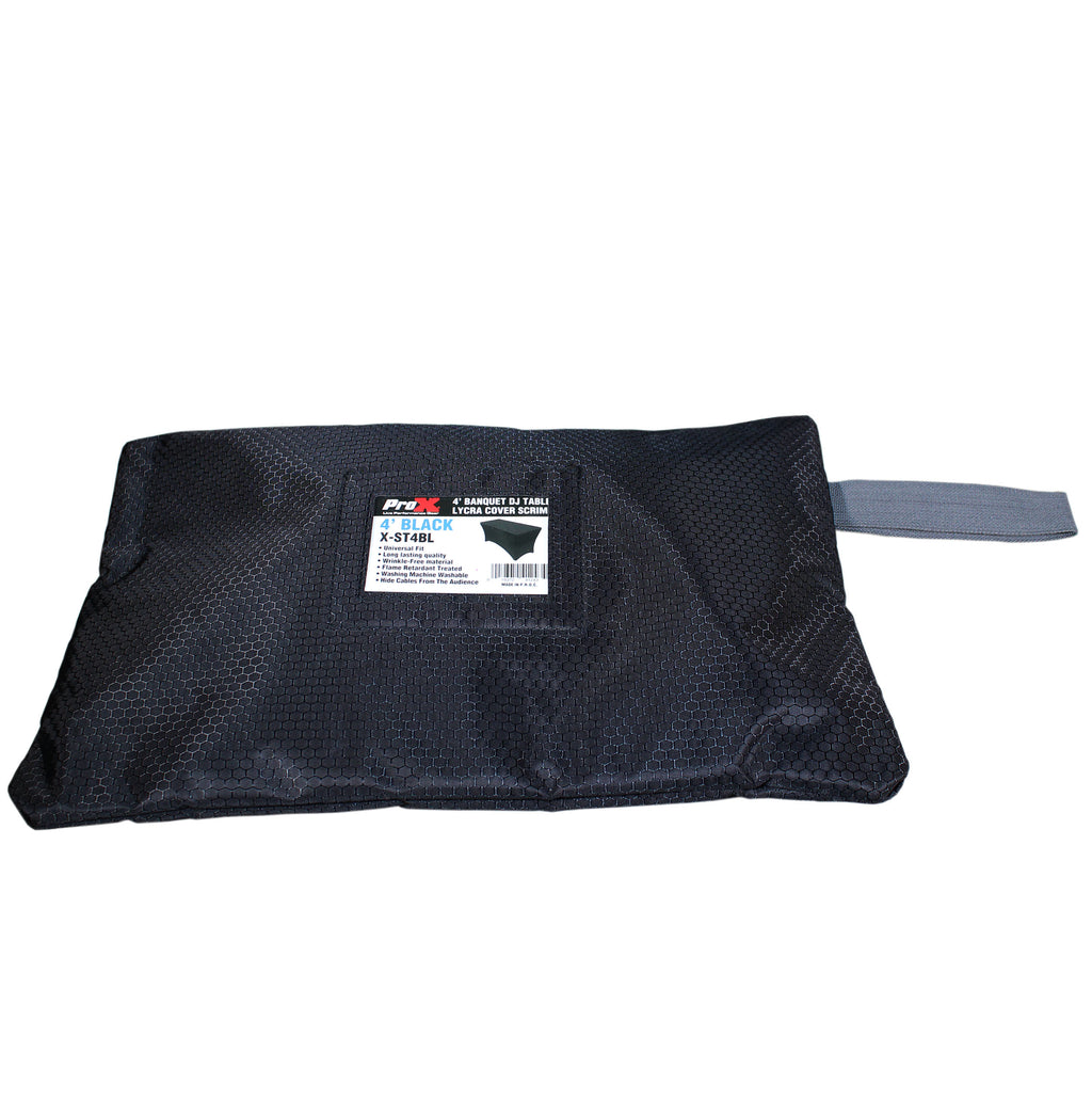 4 Ft. Open Back Spandex Table Cover Scrim - Black